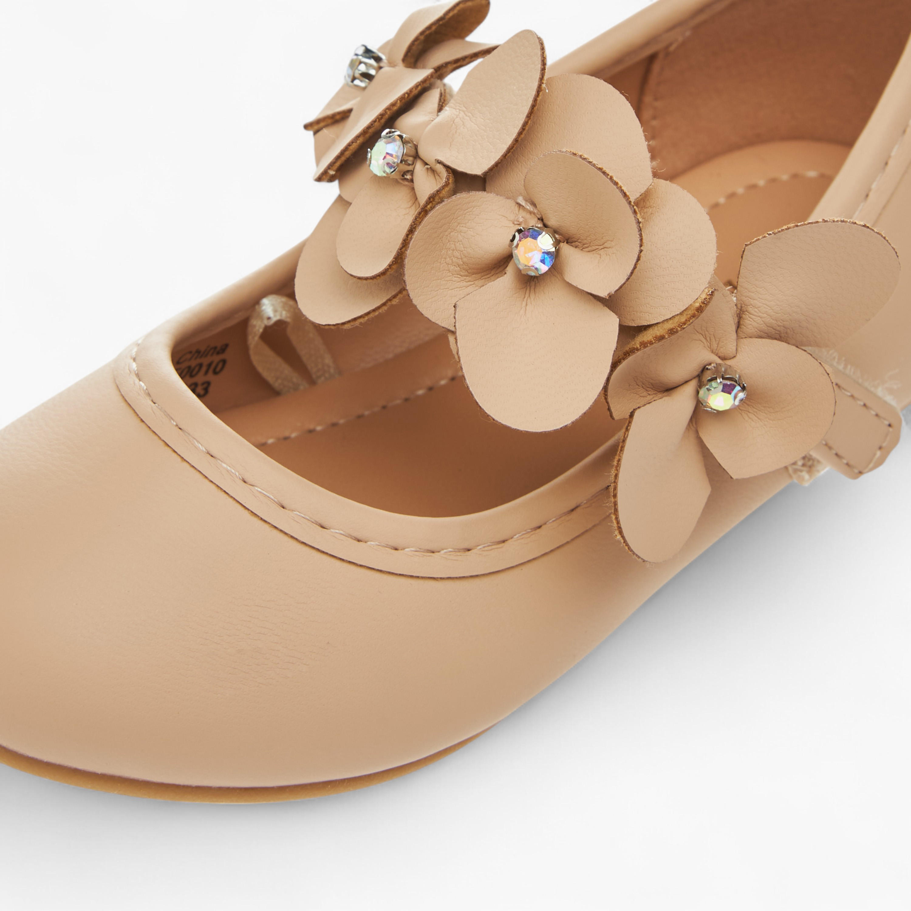 Flora Bella Floral Applique Ballerina Shoes with Hook and Loop Closure-girls-shoes-maryjanes-image-6