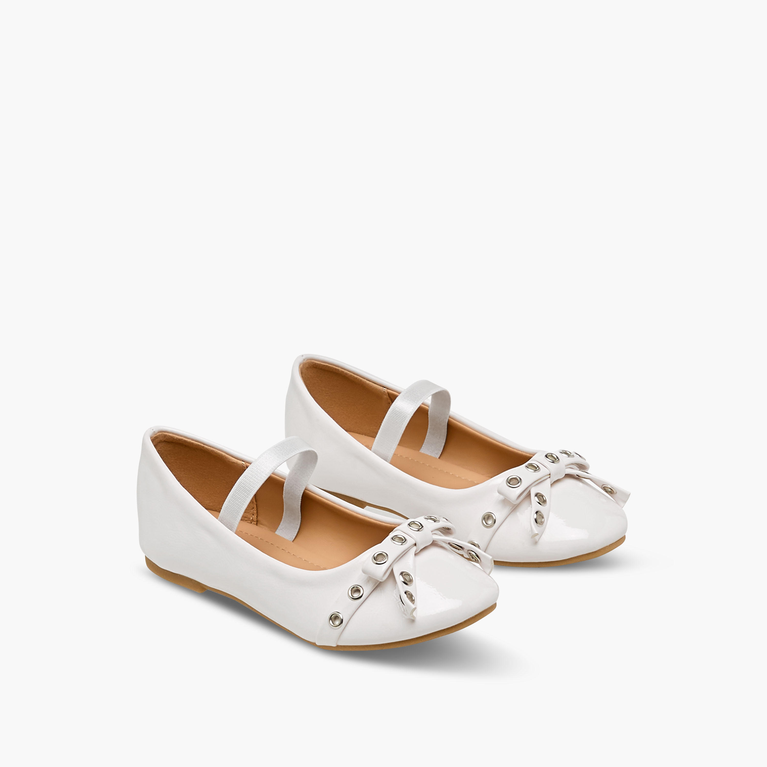Flora Bella Girls Metallic Accent Elasticated Strap Ballerina Shoes-girls-shoes-ballerinas-image-1