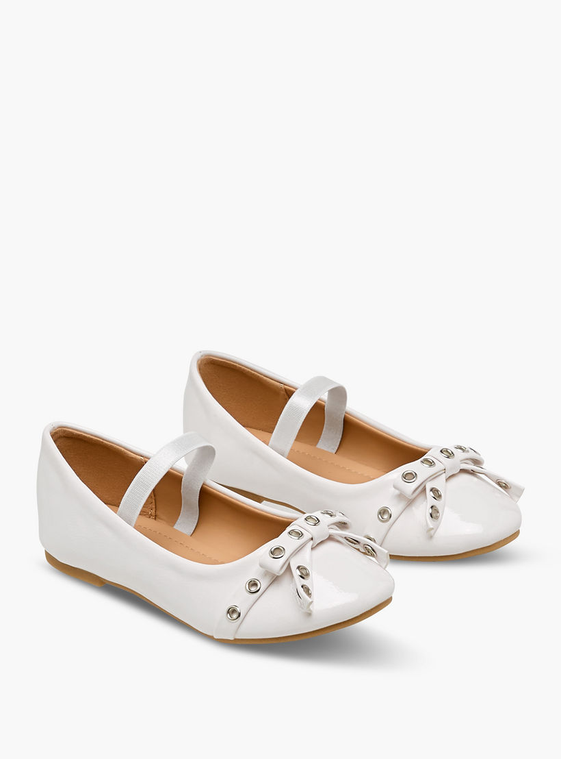 Flora Bella Girls Metallic Accent Elasticated Strap Ballerina Shoes-girls-shoes-ballerinas-image-1