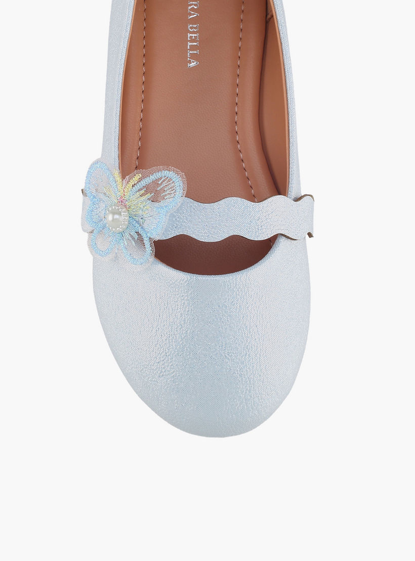 حذاء باليرينا بتزيينات فراشة للبنات من فلورا بيلا-girls-shoes-ballerinas-image-4