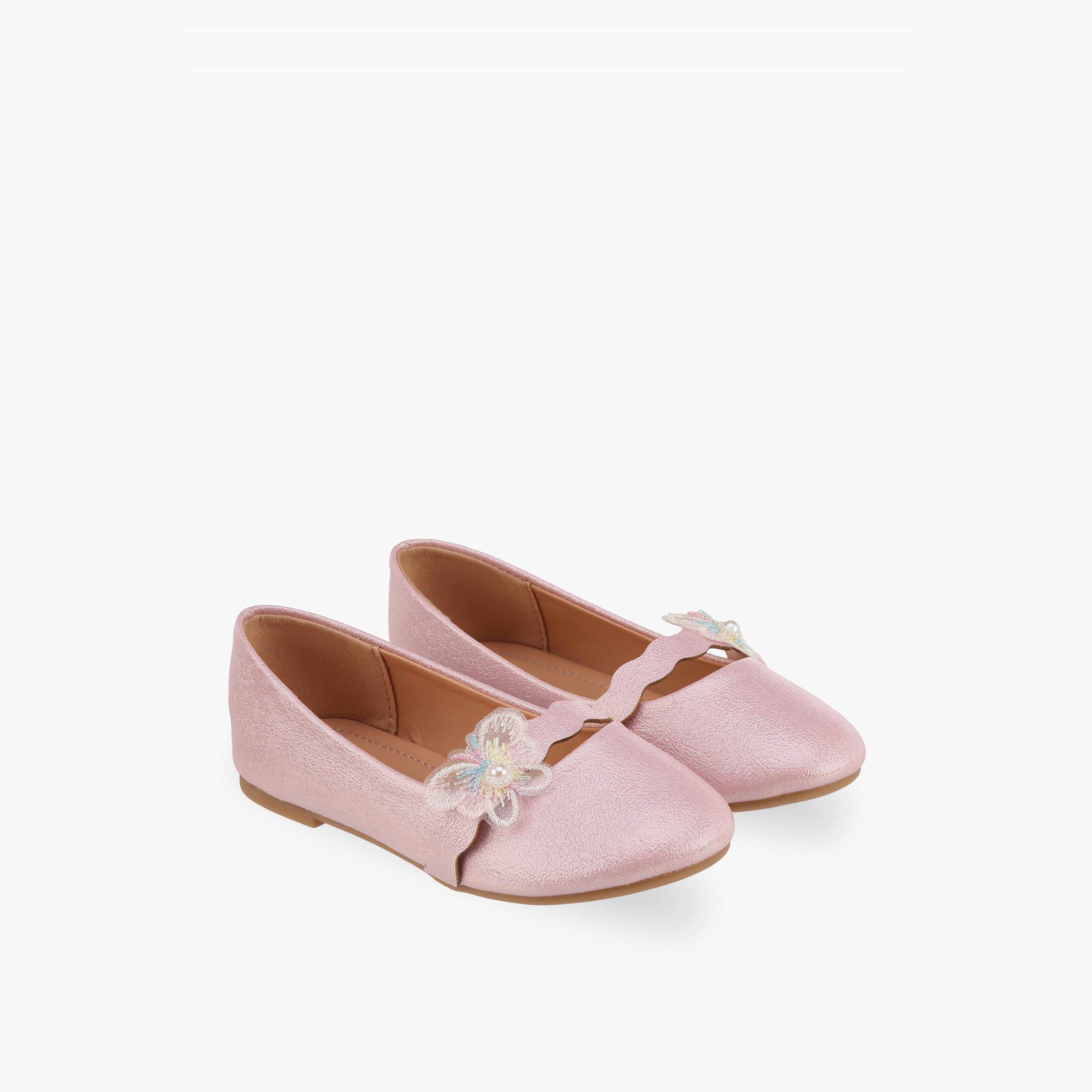 Flora Bella Girls Butterfly Embellished Ballerina Shoes-girls-shoes-ballerinas-image-1