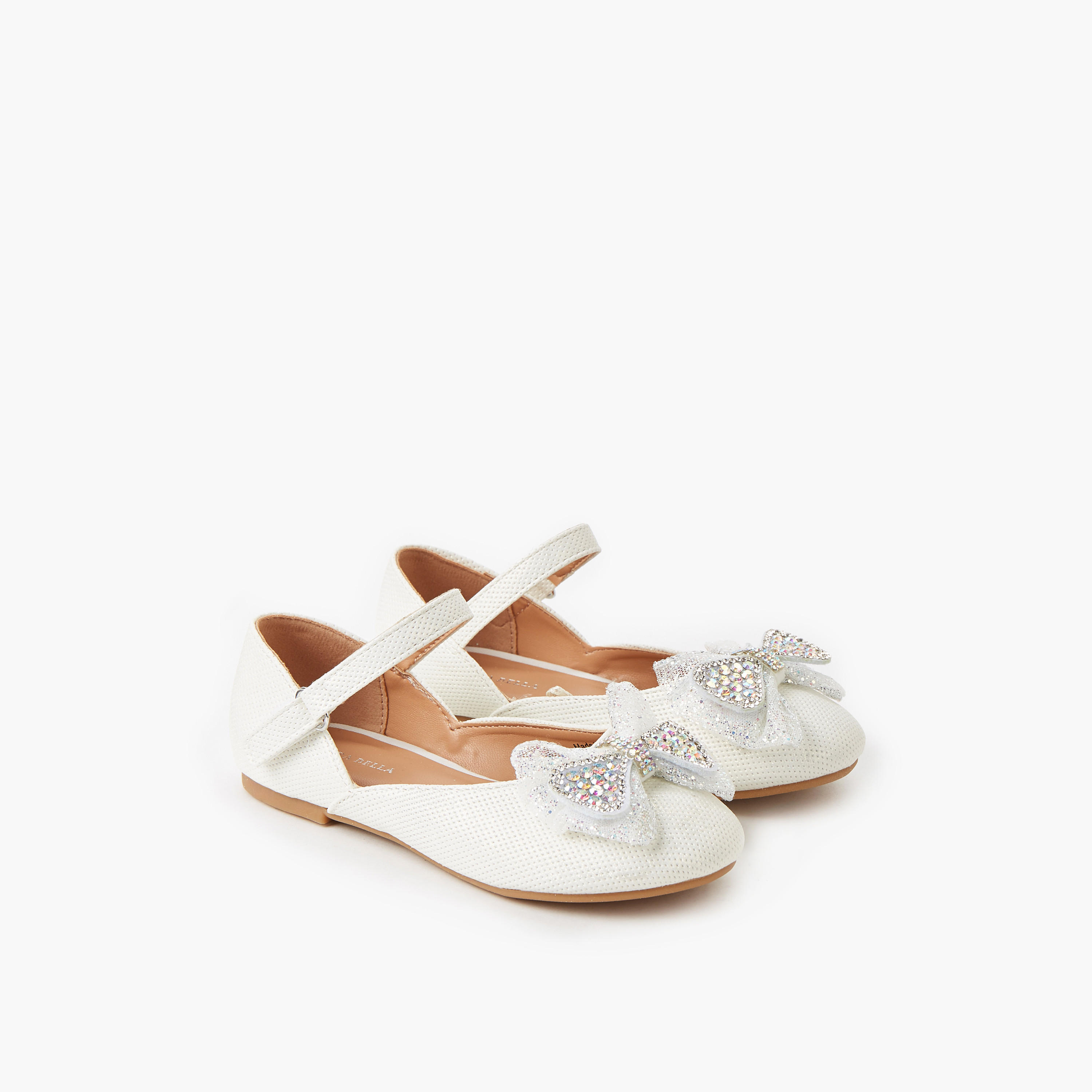 حذاء باليرينا بشريط إغلاق لاصق للبنات من فلورا بيلا-girls-shoes-ballerinas-image-1
