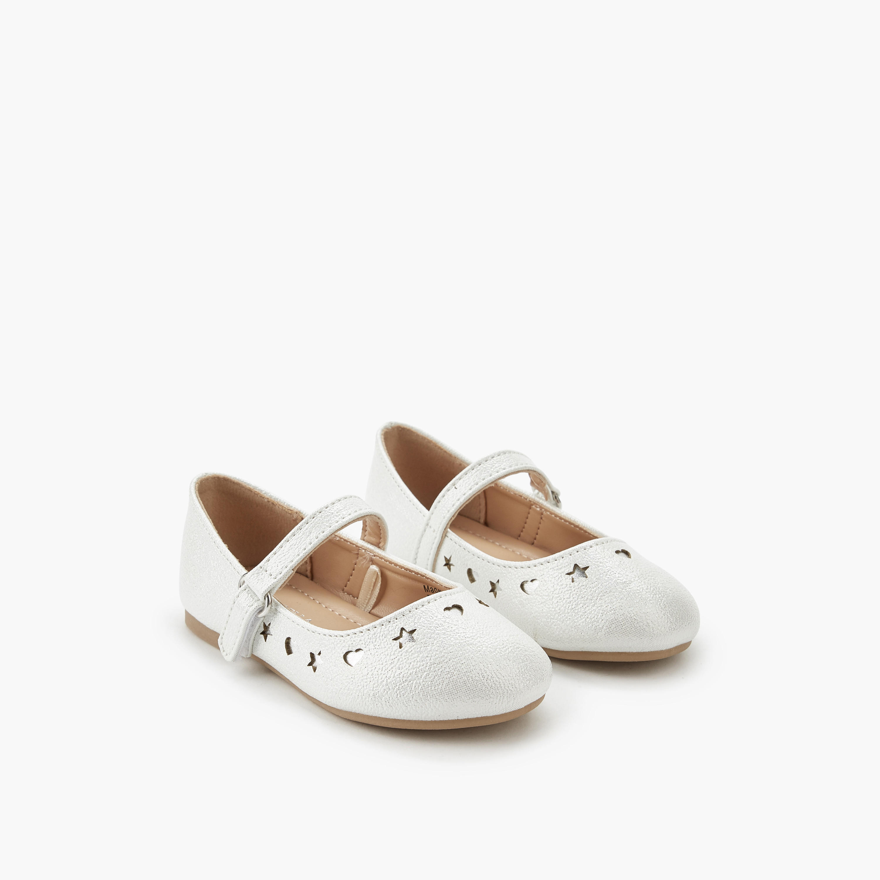 حذاء باليرينا بشريط إغلاق لاصق للبنات من فلورا بيلا-girls-shoes-maryjanes-image-1