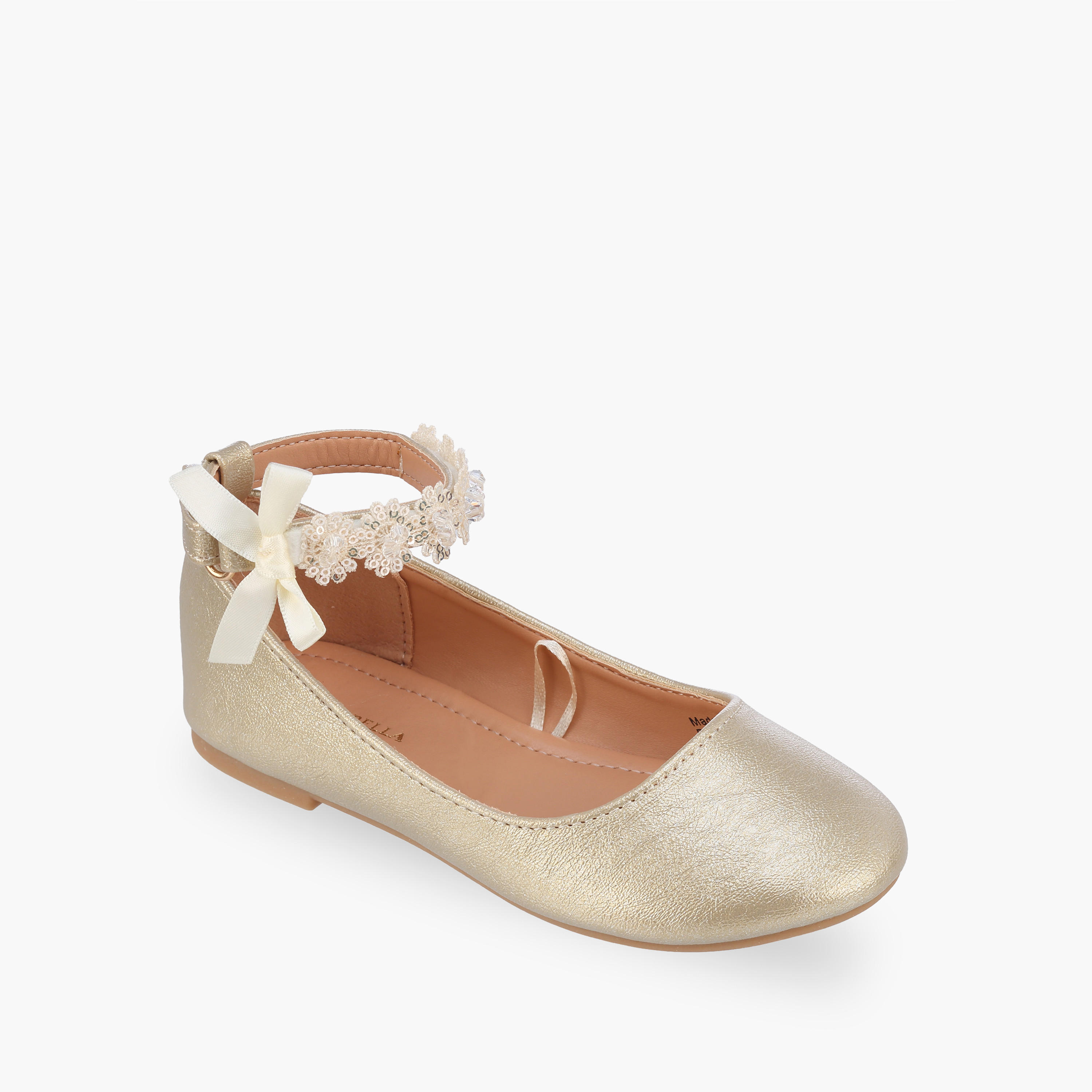 حذاء باليرينا بشريط إغلاق لاصق للبنات من فلورا بيلا-girls-shoes-ballerinas-image-2