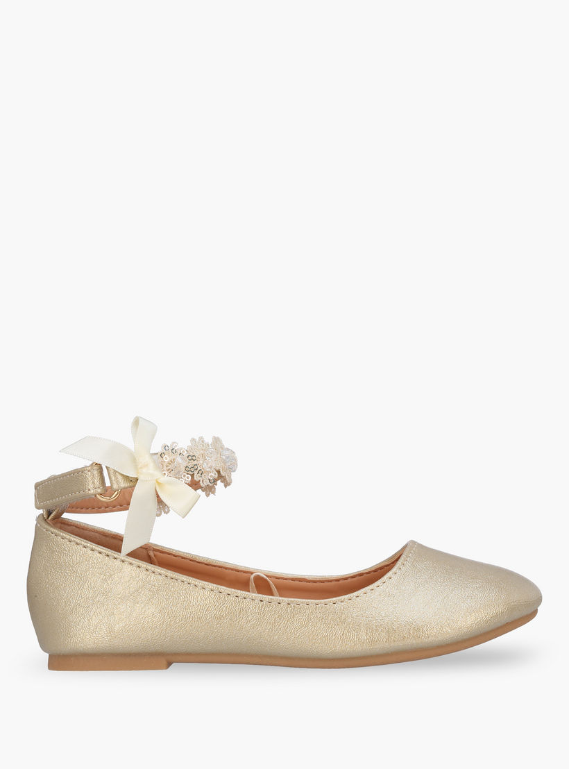 حذاء باليرينا بشريط إغلاق لاصق للبنات من فلورا بيلا-girls-shoes-ballerinas-image-3