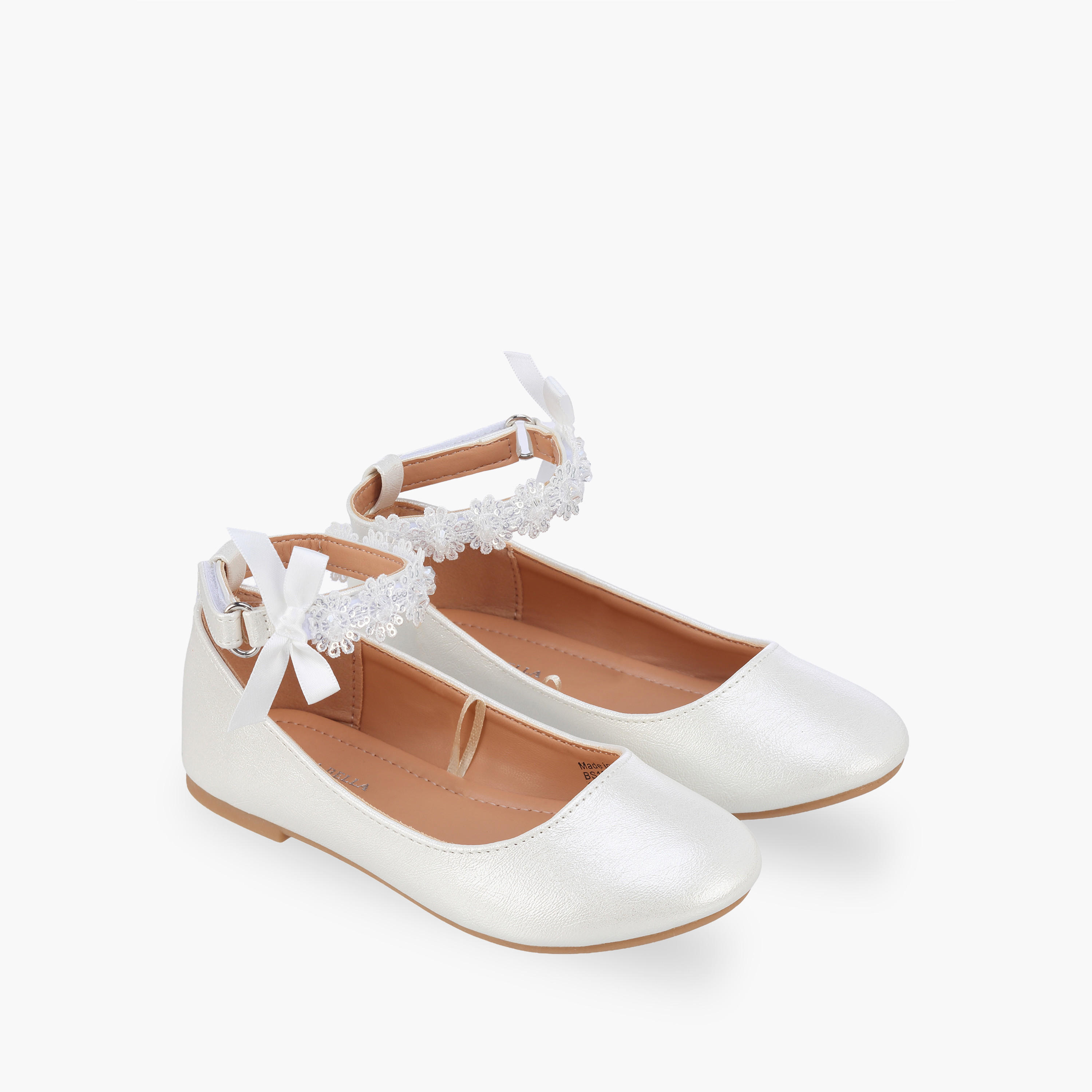 حذاء باليرينا بشريط إغلاق لاصق للبنات من فلورا بيلا-girls-shoes-ballerinas-image-1