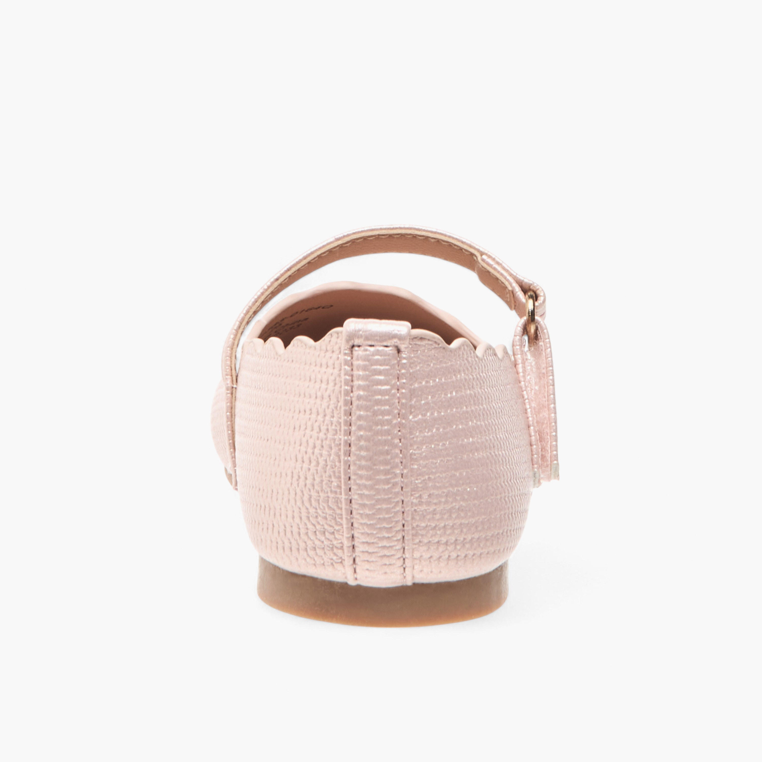 Juniors Scallop Detail Ballerina Shoes with Hook and Loop Closure-girls-shoes-maryjanes-image-5