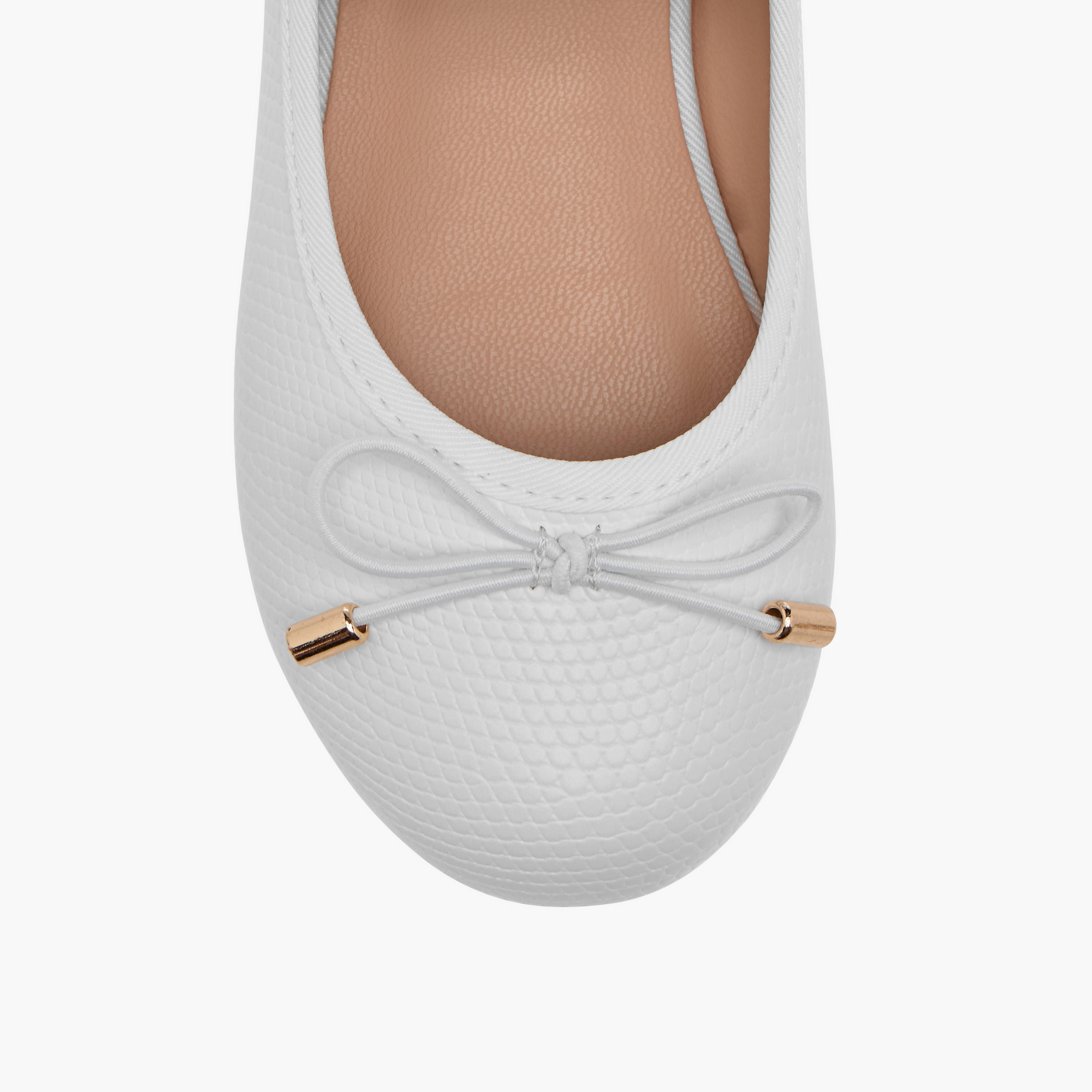 Juniors Bow Accent Ballerina Shoes with Elasticated Strap-girls-shoes-ballerinas-image-4