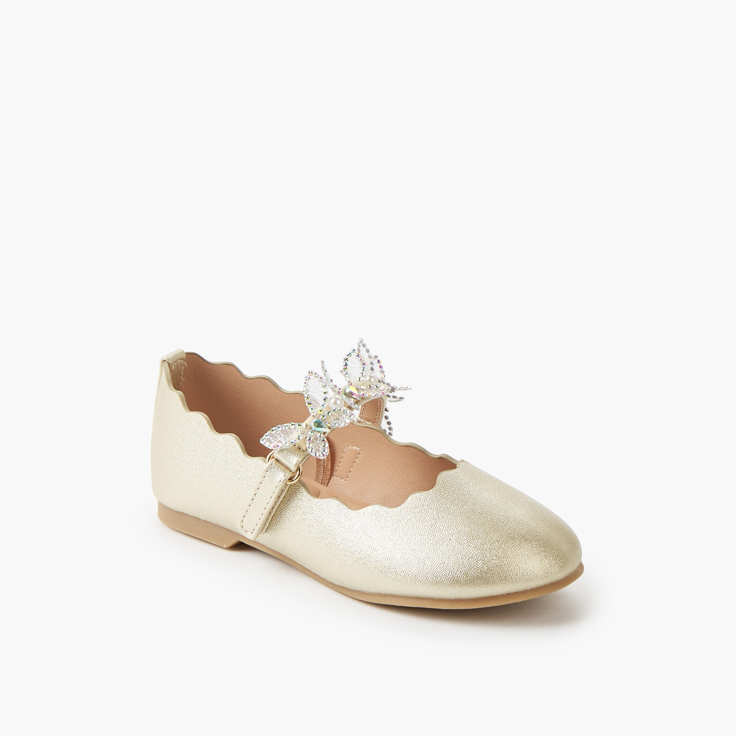 حذاء باليرينا مزين بشريط لاصق للبنات من جونيورز-girls-shoes-maryjanes-image-2
