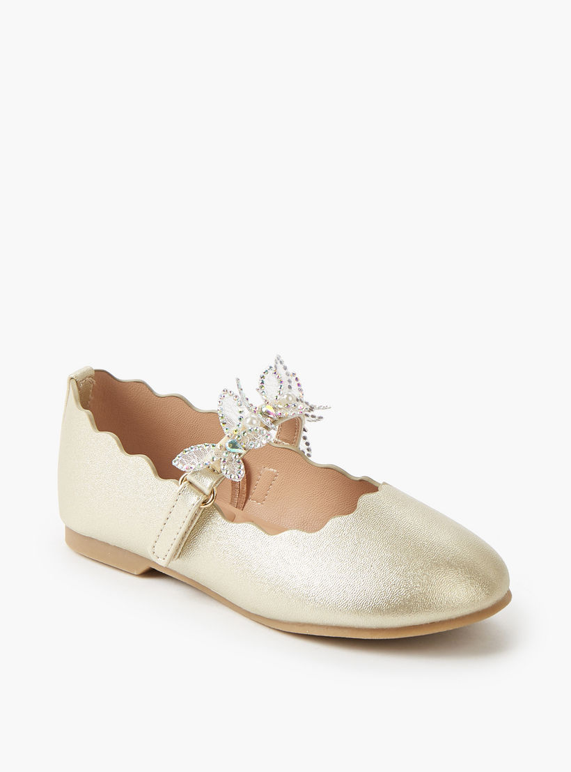 حذاء باليرينا مزين بشريط لاصق للبنات من جونيورز-girls-shoes-maryjanes-image-2