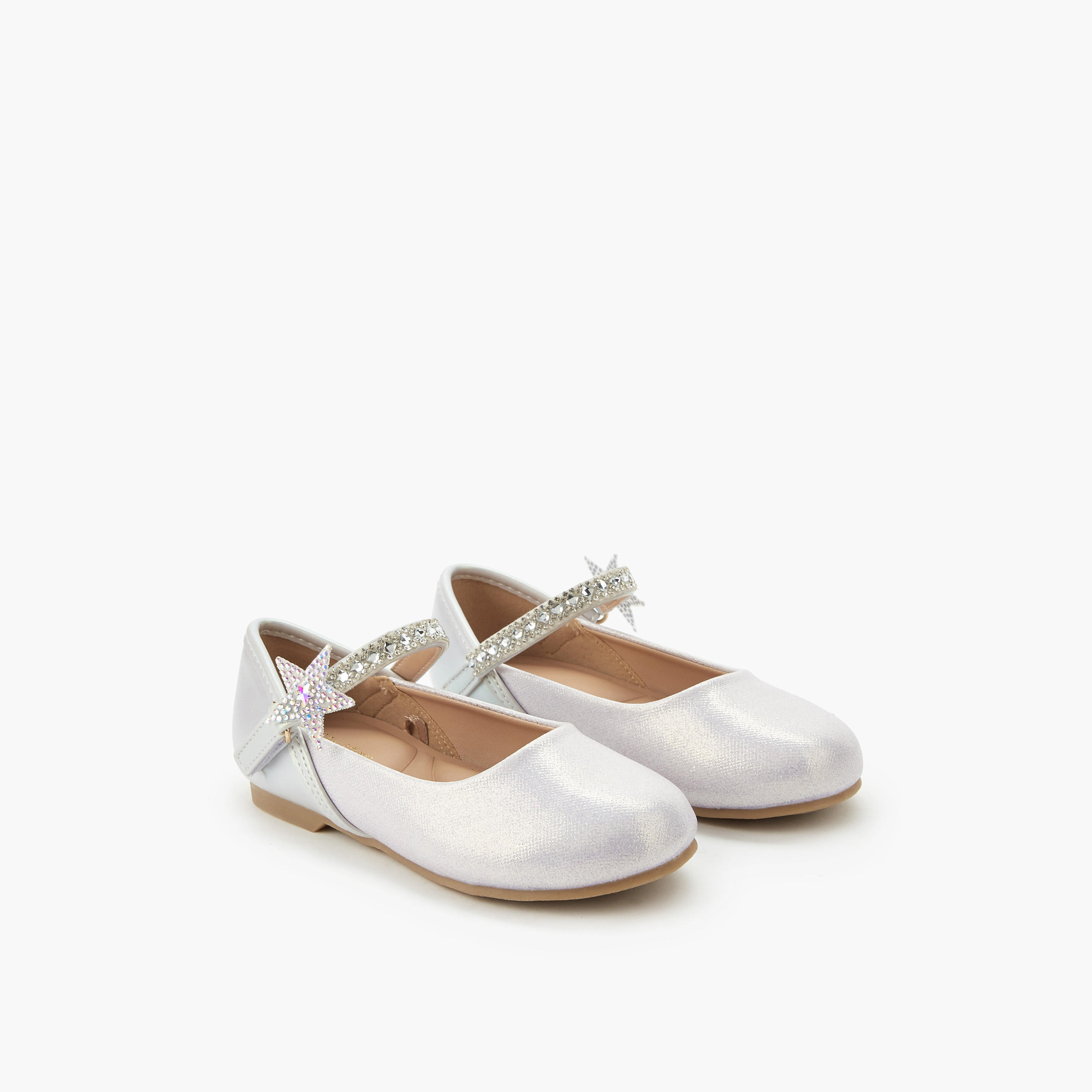 Juniors Girls Hook and Loop Ballerina Shoes-girls-shoes-ballerinas-image-1