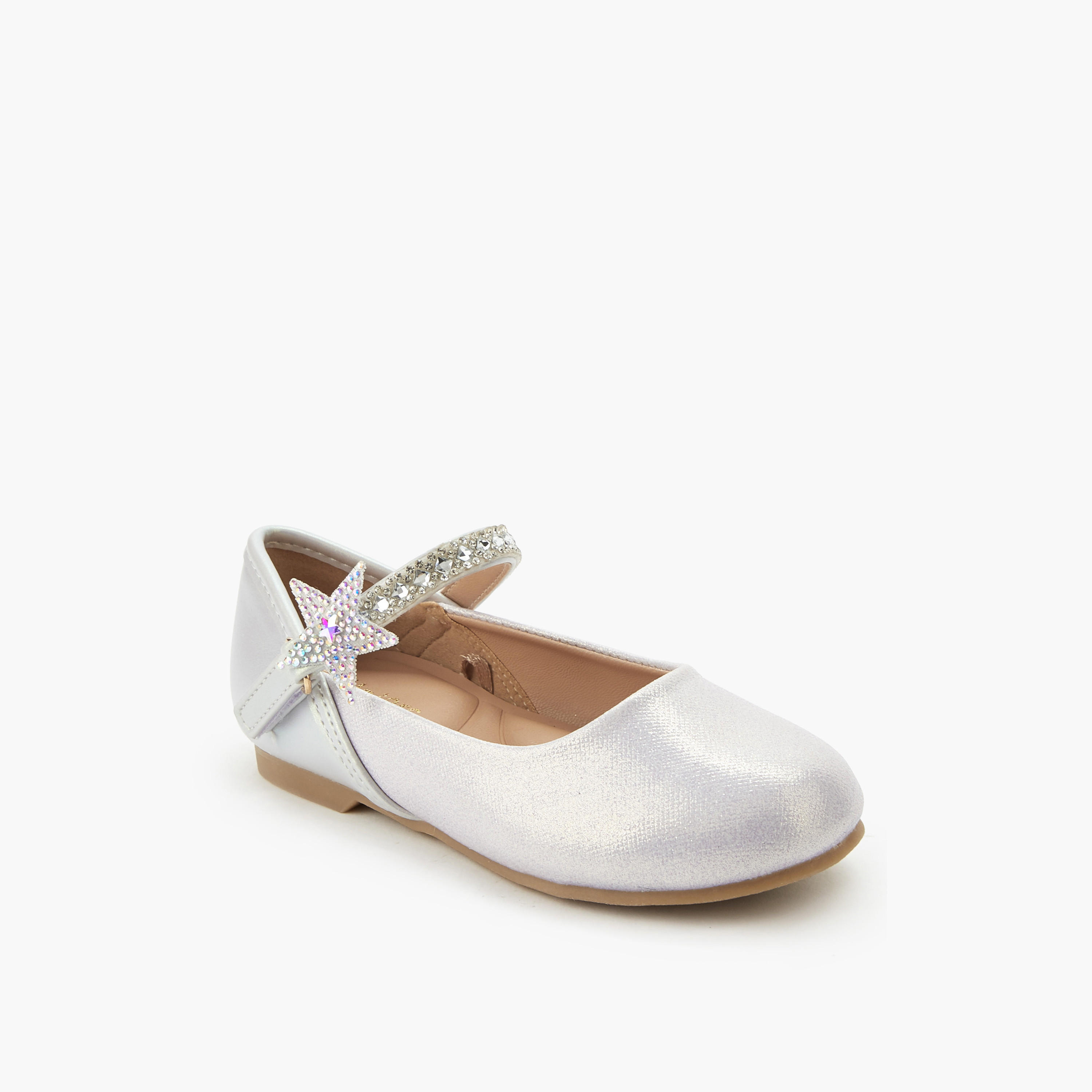 Juniors Girls Hook and Loop Ballerina Shoes-girls-shoes-ballerinas-image-2