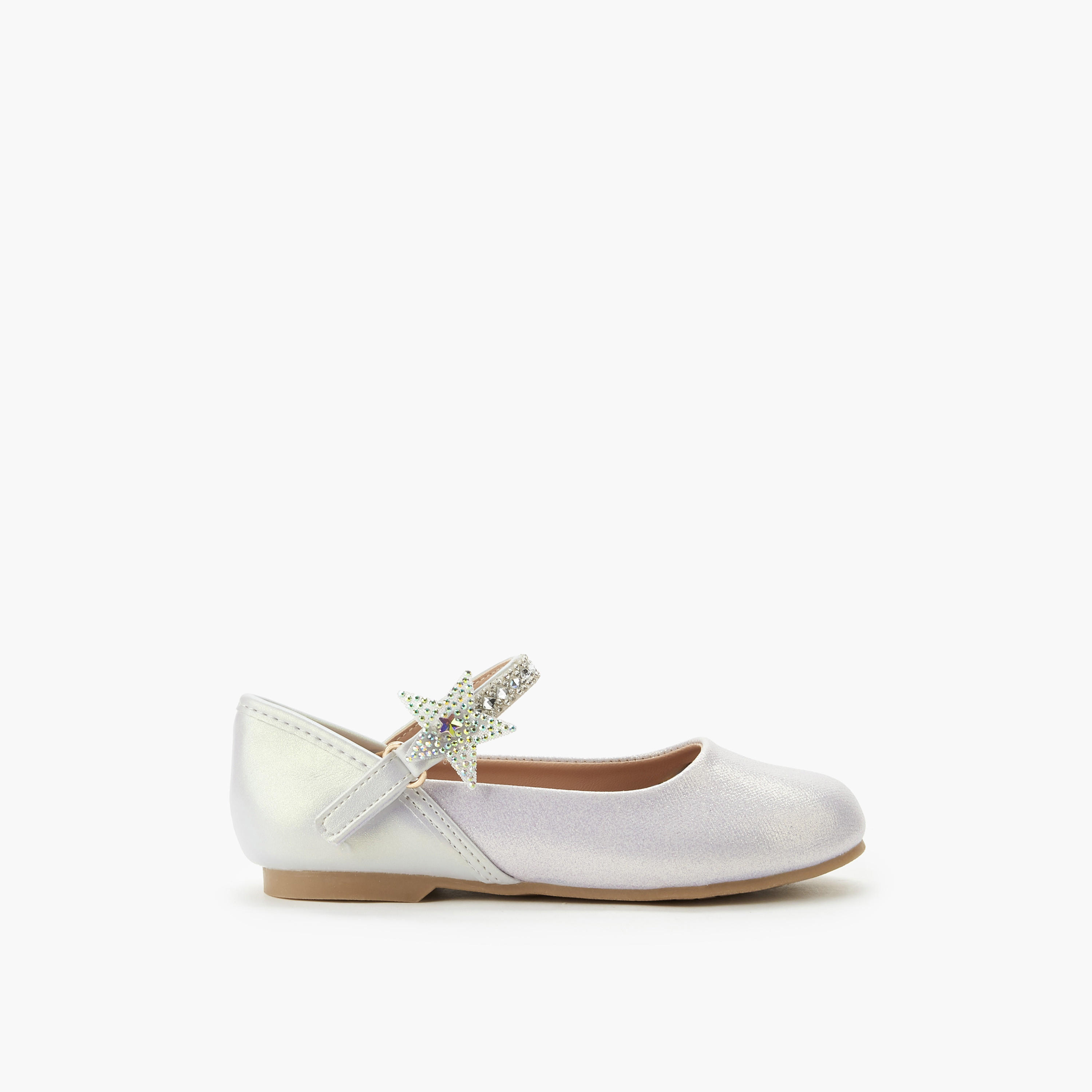 Juniors Girls Hook and Loop Ballerina Shoes-girls-shoes-ballerinas-image-3
