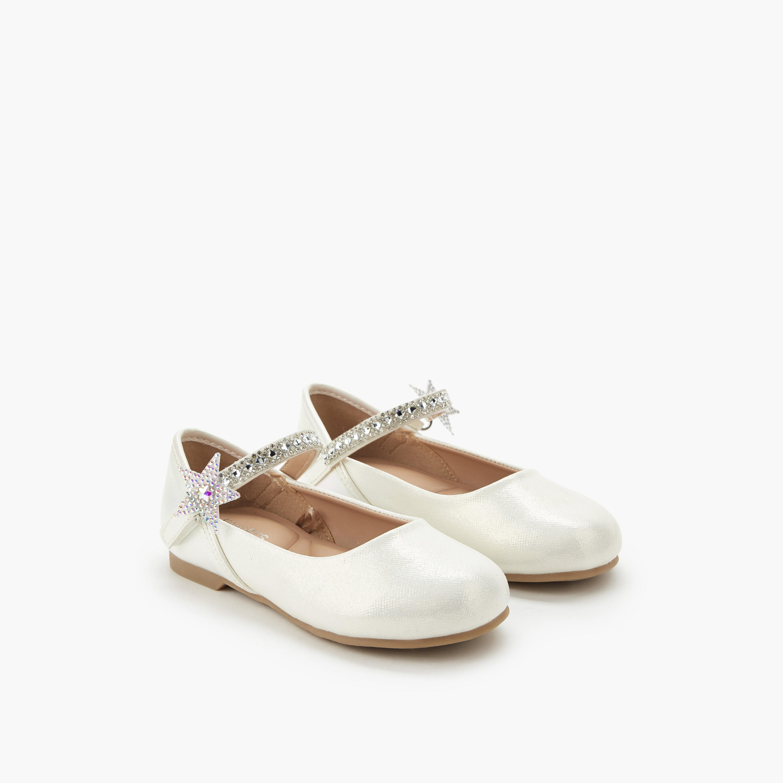 Juniors Girls Hook and Loop Ballerina Shoes-girls-shoes-ballerinas-image-1