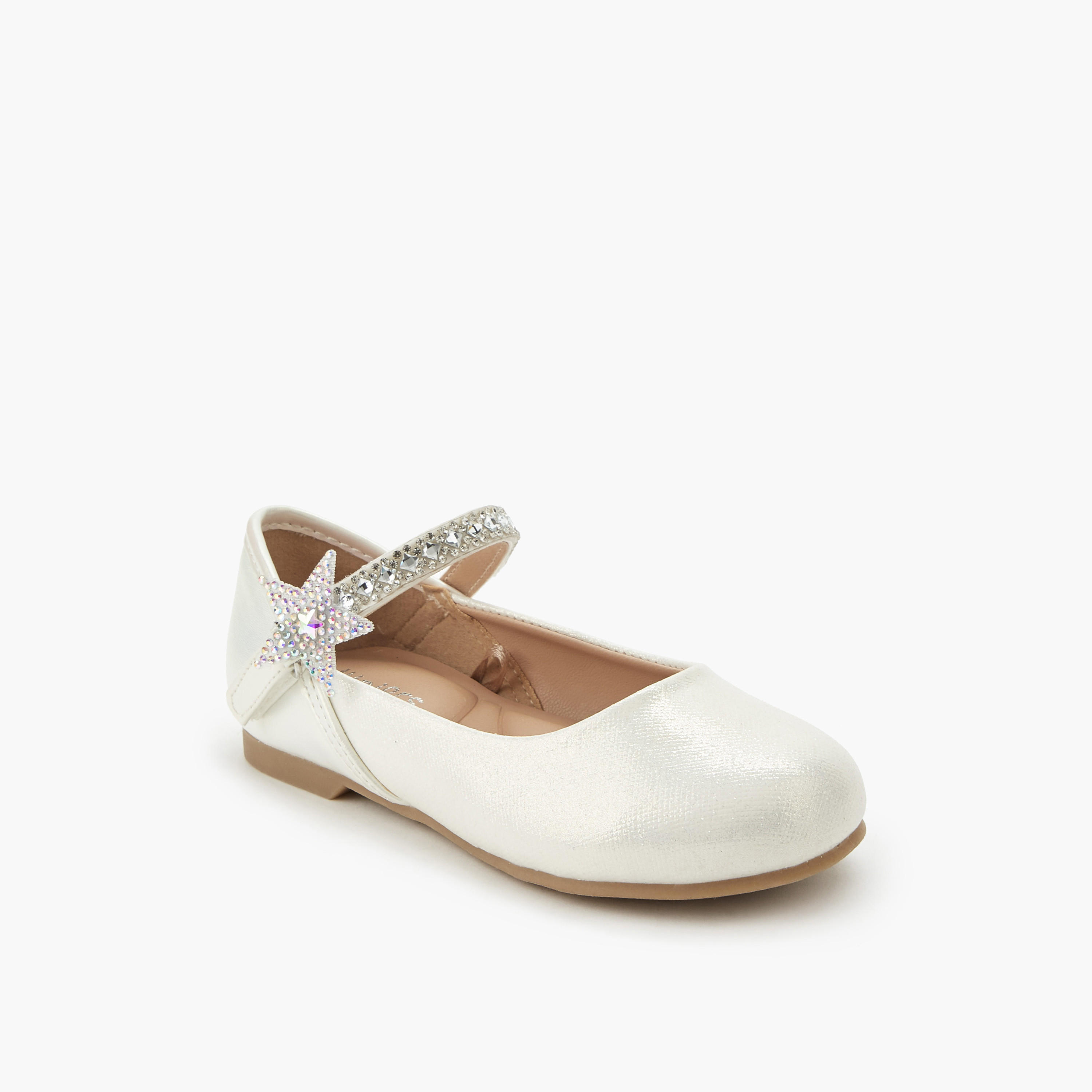 Juniors Girls Hook and Loop Ballerina Shoes-girls-shoes-ballerinas-image-2