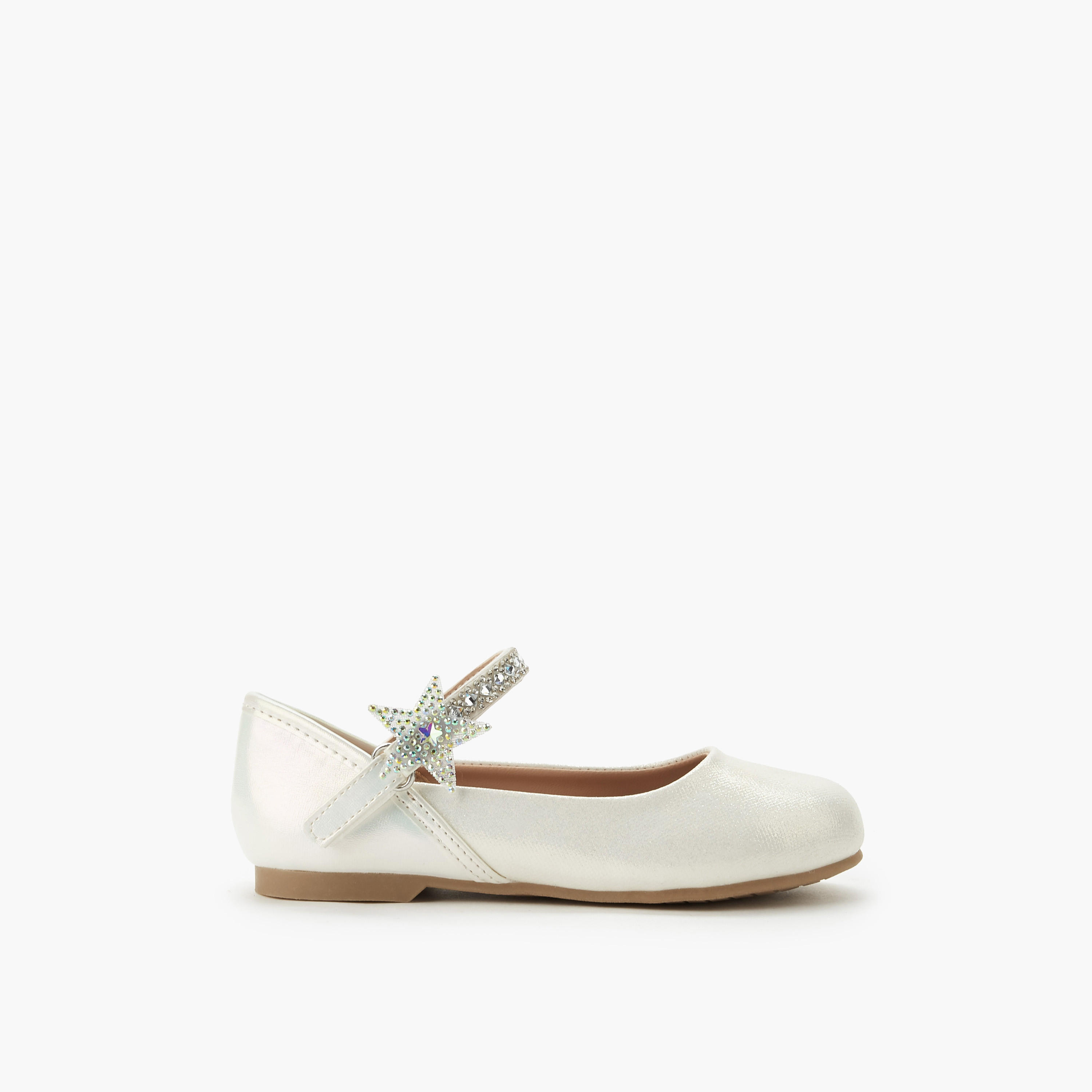 Juniors Girls Hook and Loop Ballerina Shoes-girls-shoes-ballerinas-image-3