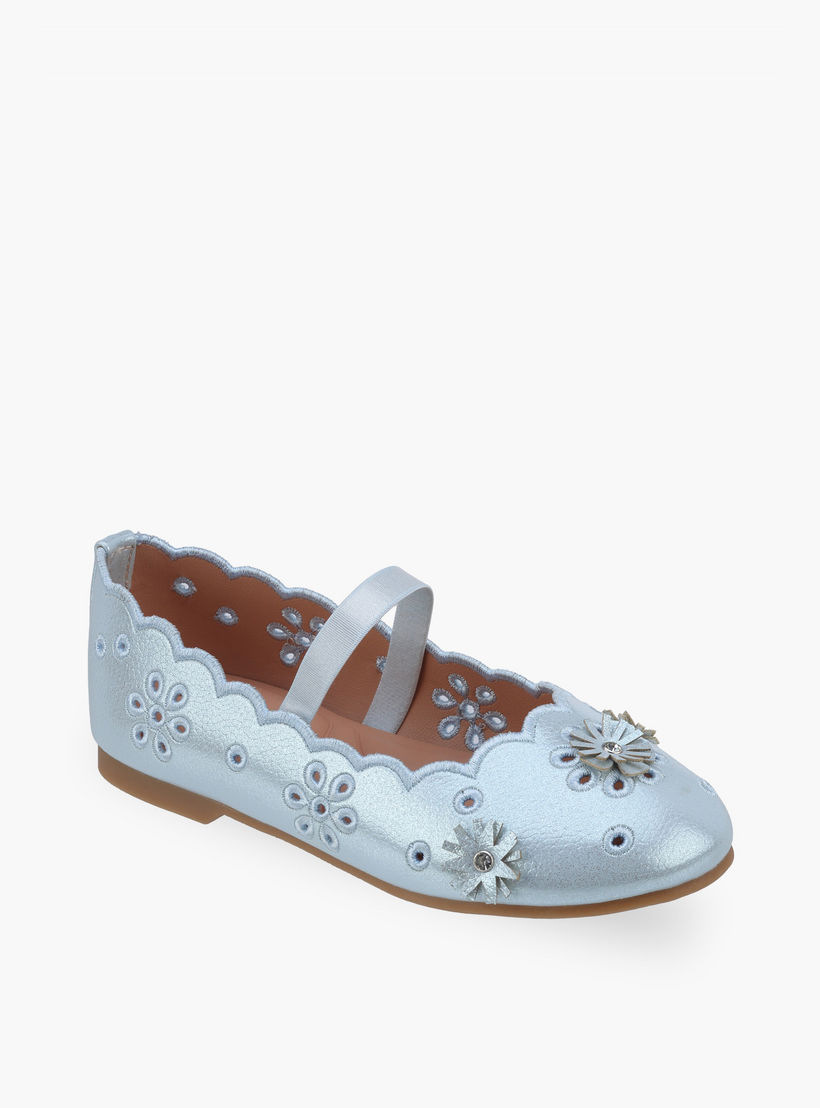 حذاء باليرينا بتزيينات أزهار للفتيات من جونيورز-girls-shoes-ballerinas-image-2
