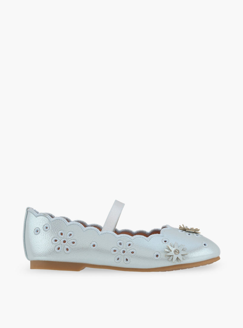 حذاء باليرينا بتزيينات أزهار للفتيات من جونيورز-girls-shoes-ballerinas-image-3