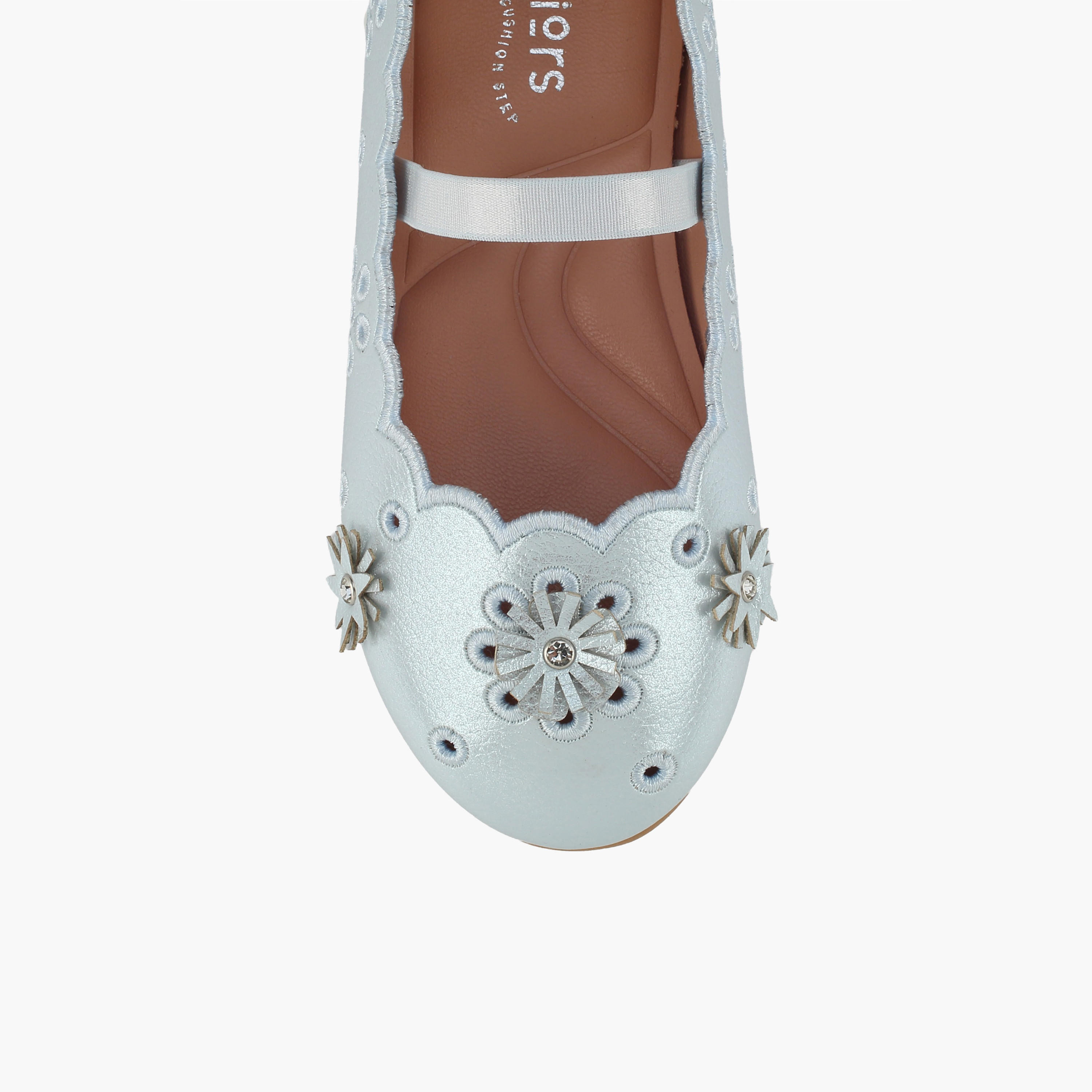 حذاء باليرينا بتزيينات أزهار للفتيات من جونيورز-girls-shoes-ballerinas-image-4