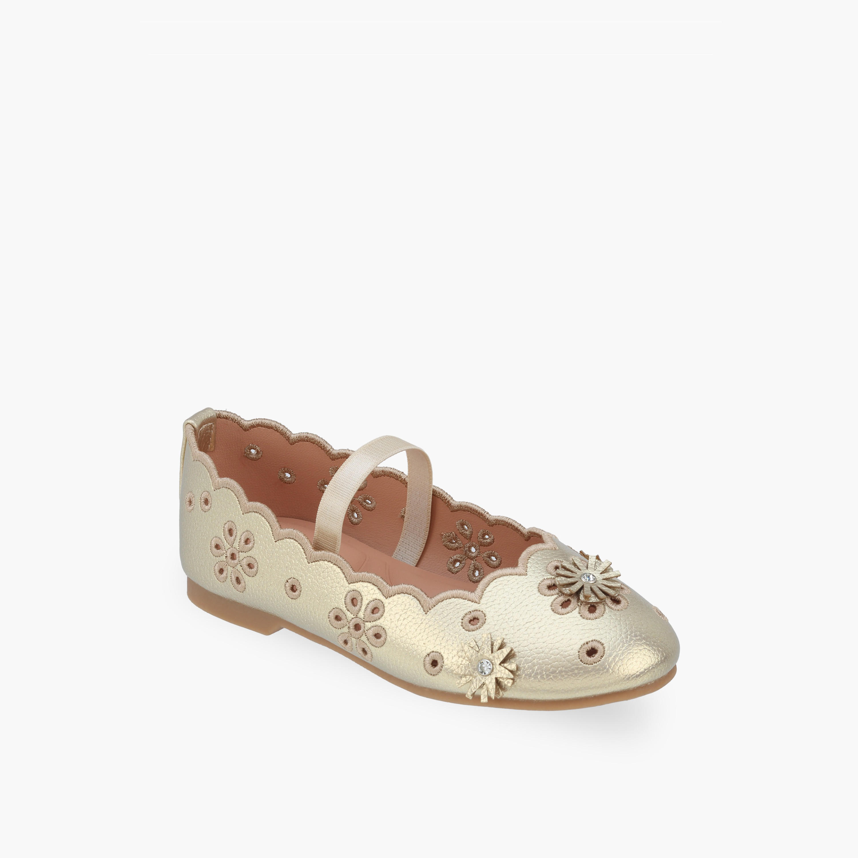 حذاء باليرينا بتزيينات أزهار للفتيات من جونيورز-girls-shoes-ballerinas-image-2