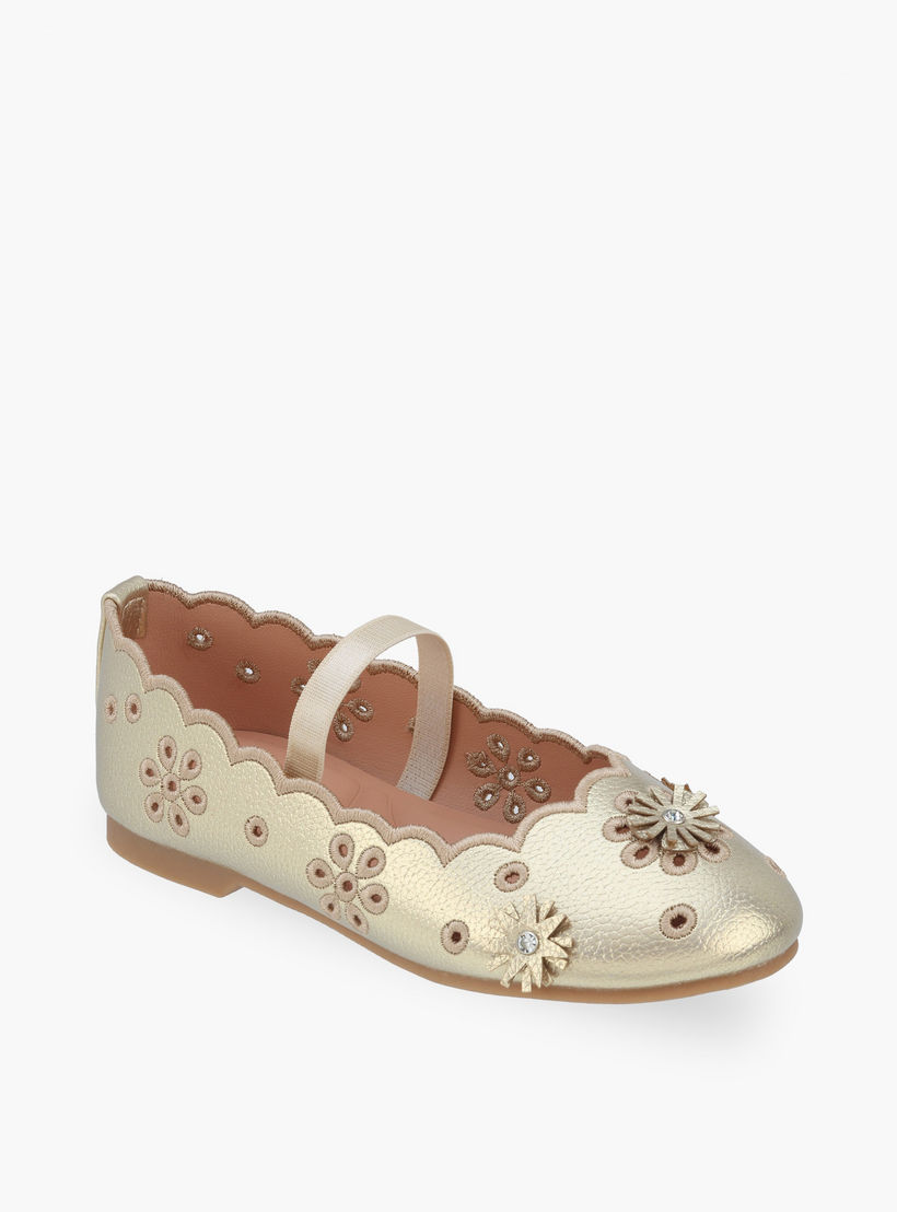 حذاء باليرينا بتزيينات أزهار للفتيات من جونيورز-girls-shoes-ballerinas-image-2