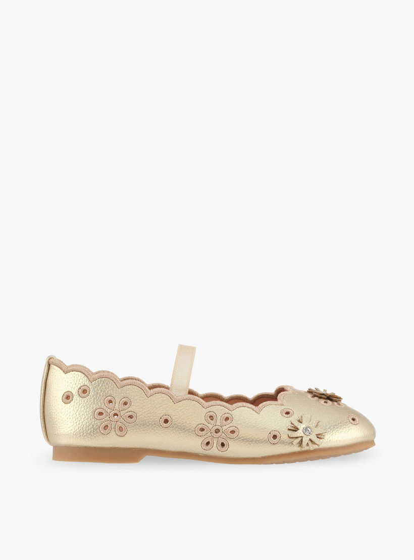 حذاء باليرينا بتزيينات أزهار للفتيات من جونيورز-girls-shoes-ballerinas-image-3
