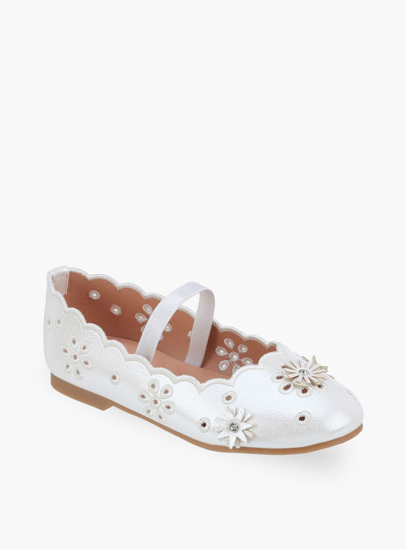 حذاء باليرينا بتزيينات أزهار للفتيات من جونيورز-girls-shoes-ballerinas-image-2