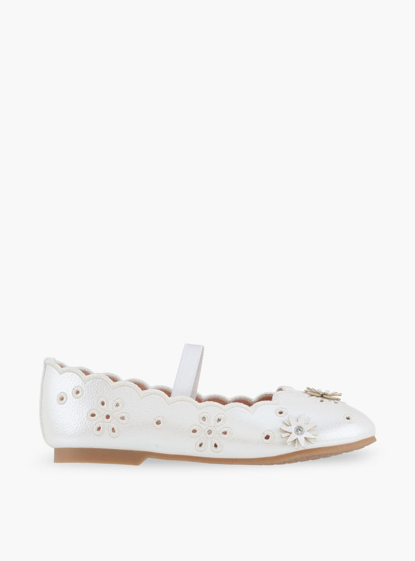 حذاء باليرينا بتزيينات أزهار للفتيات من جونيورز-girls-shoes-ballerinas-image-3