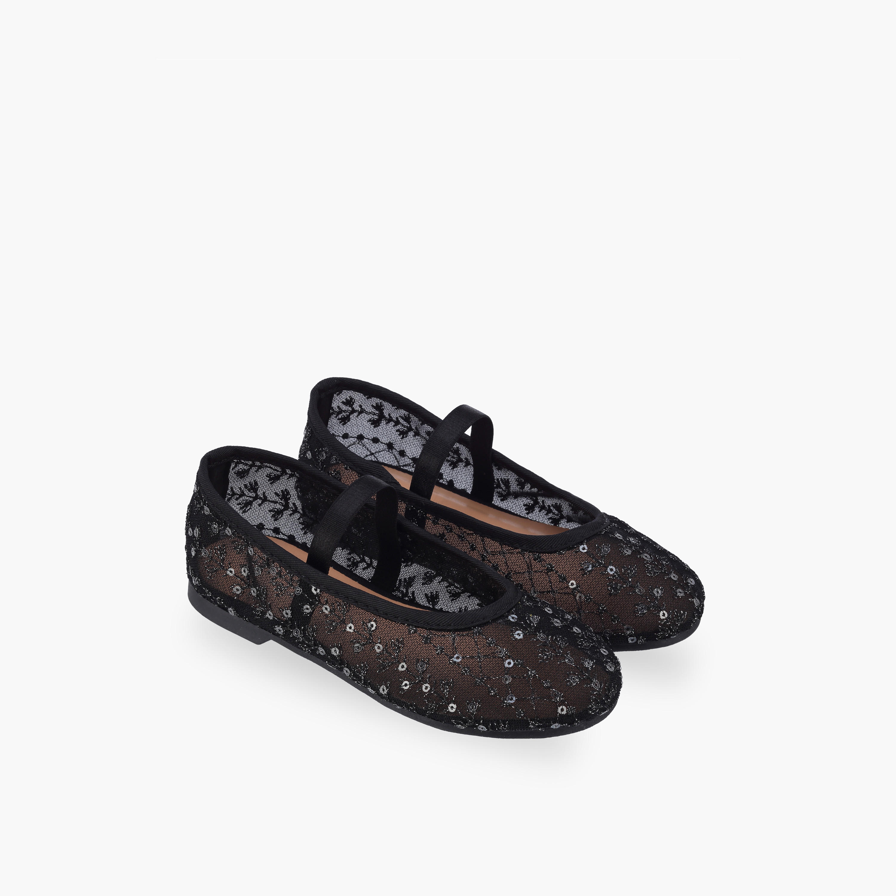 Juniors Girls Elasticated Strap Ballerina Shoes-girls-shoes-ballerinas-image-1