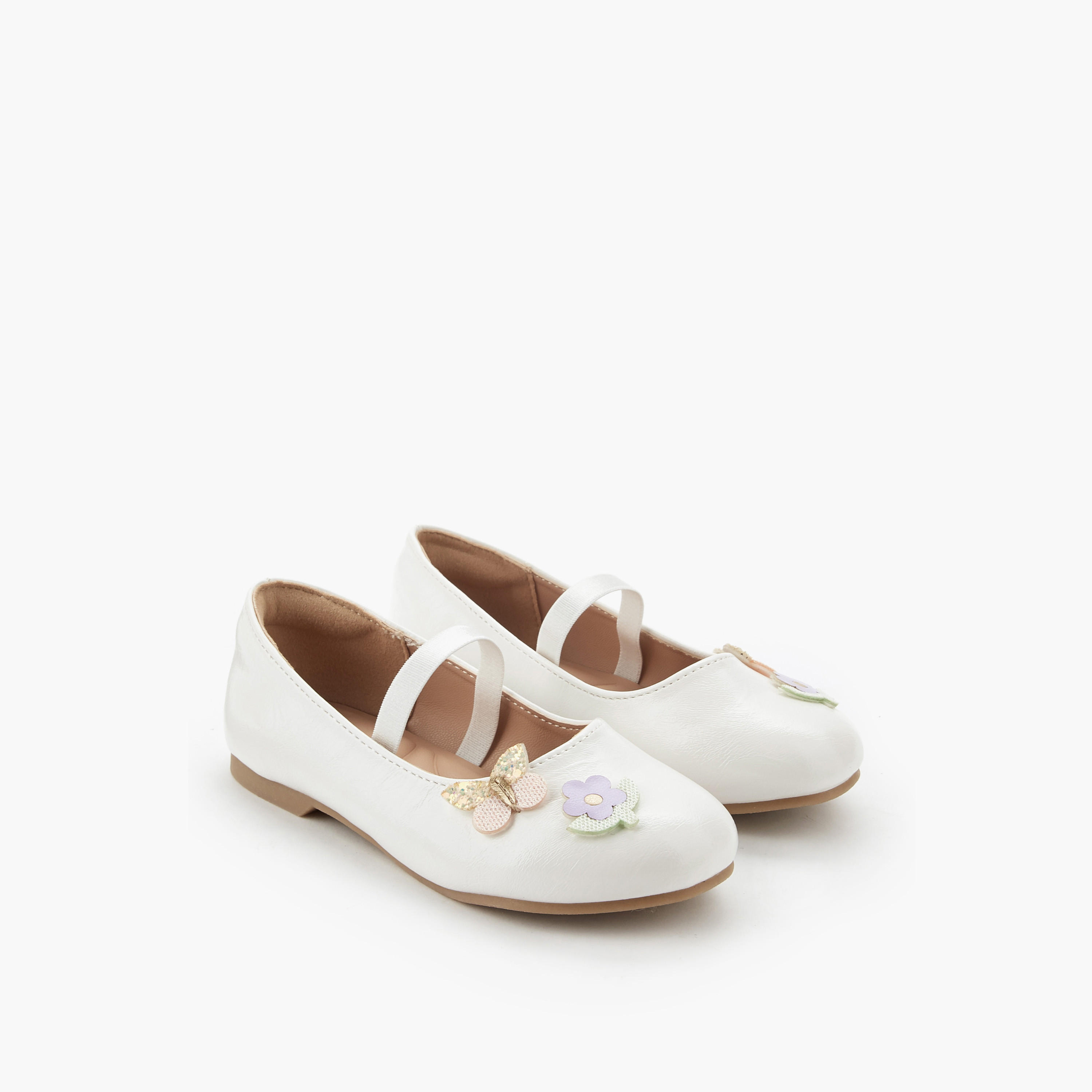 حذاء باليرينا بزينة زهور للبنات من جونيورز-girls-shoes-ballerinas-image-1