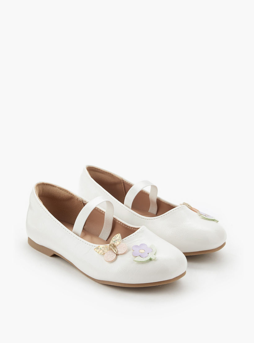حذاء باليرينا بزينة زهور للبنات من جونيورز-girls-shoes-ballerinas-image-1