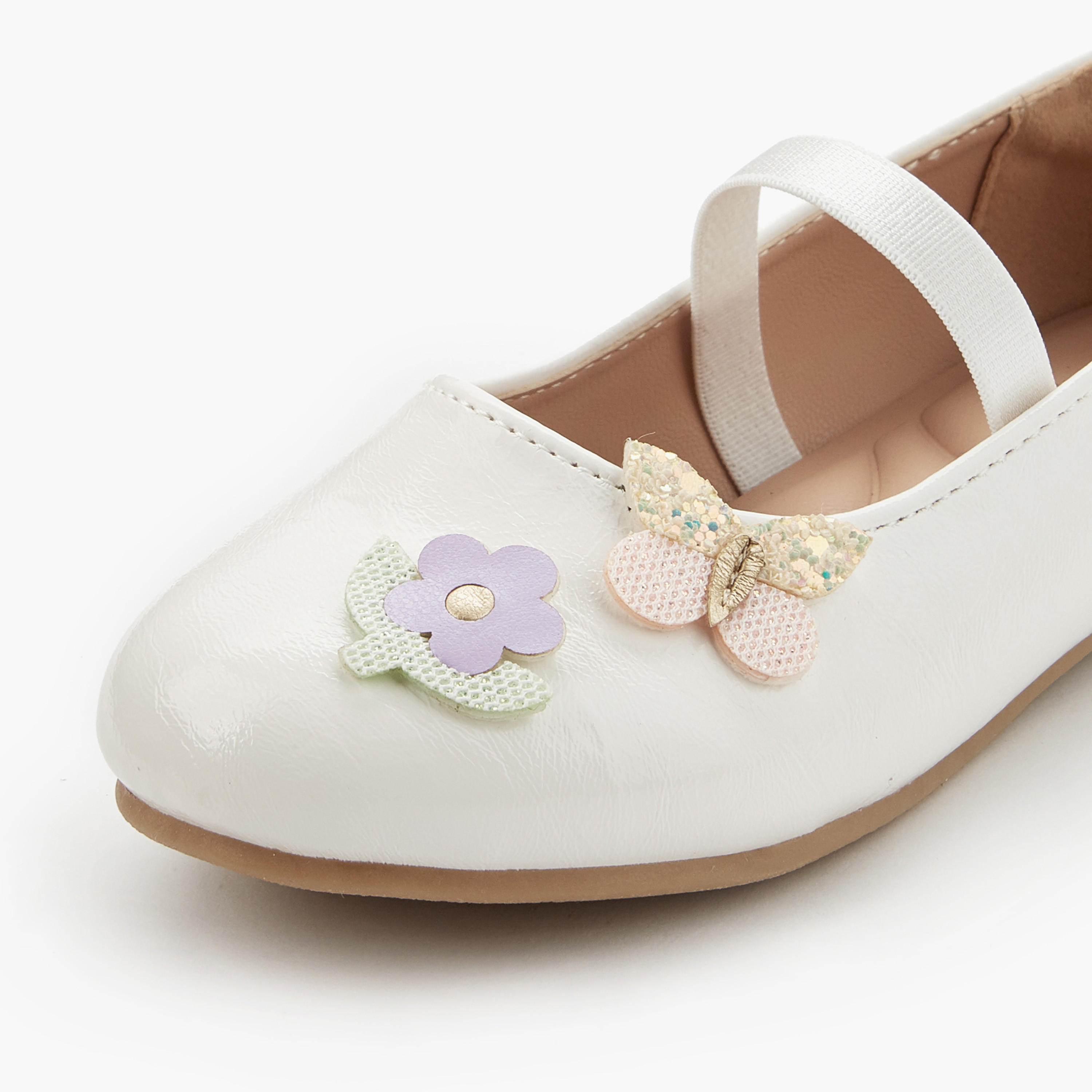 حذاء باليرينا بزينة زهور للبنات من جونيورز-girls-shoes-ballerinas-image-4