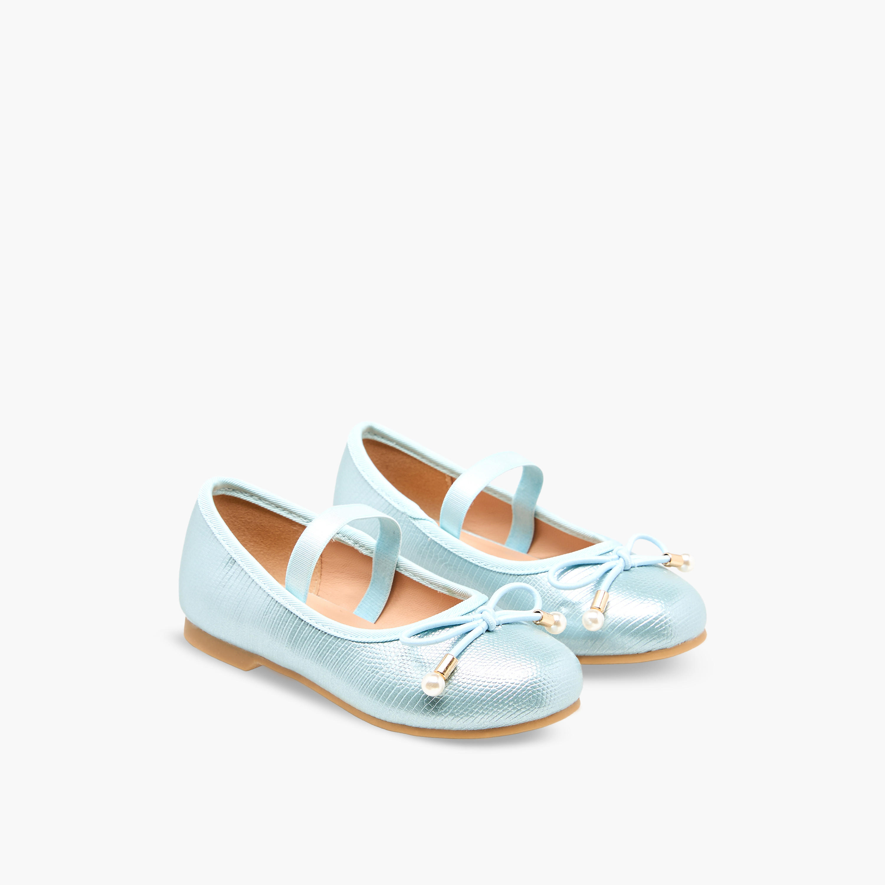 Juniors Girls Bow Detail Ballerina Shoes-girls-shoes-ballerinas-image-1