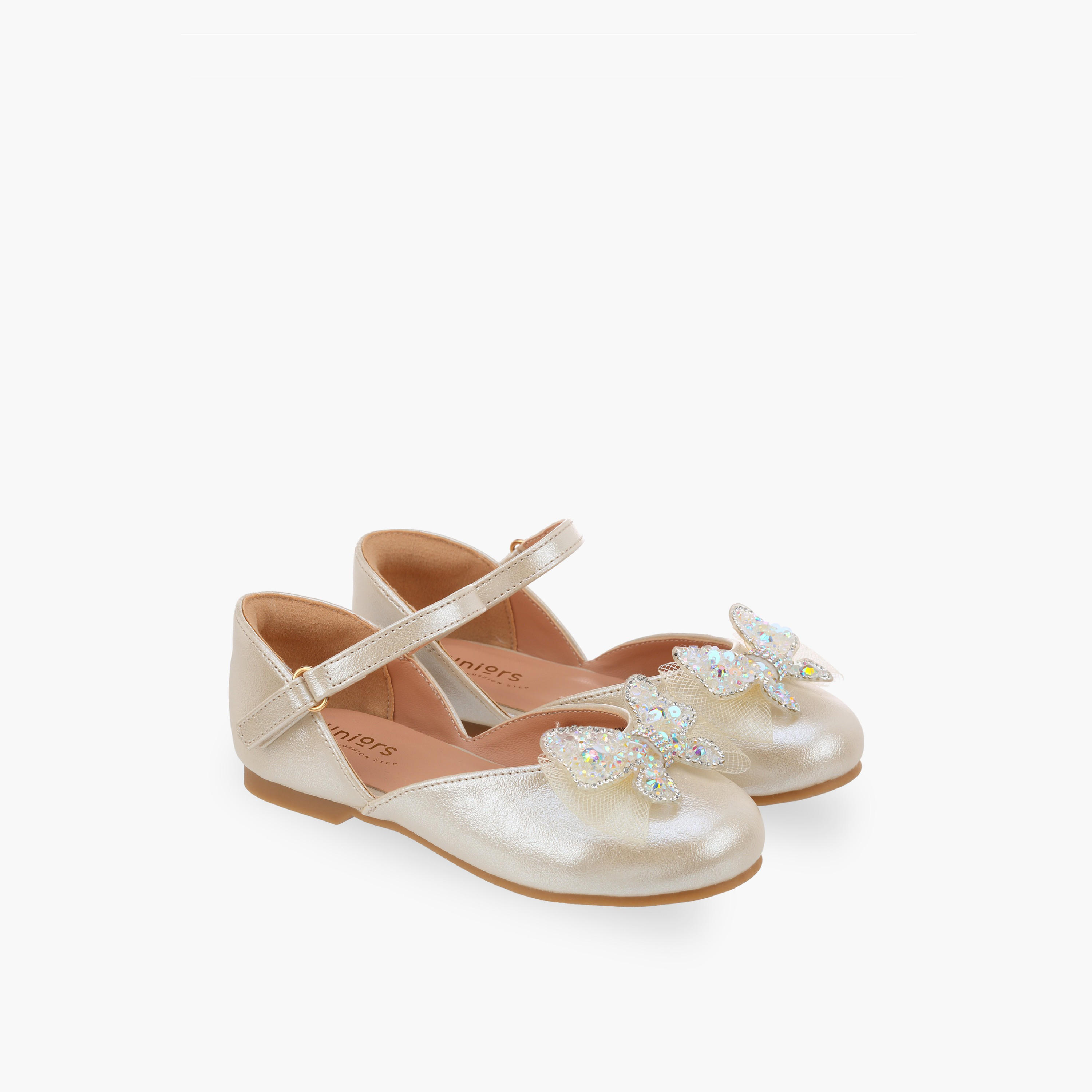 Juniors Girls Butterfly Embellished Mary Jane Shoes-girls-shoes-ballerinas-image-1