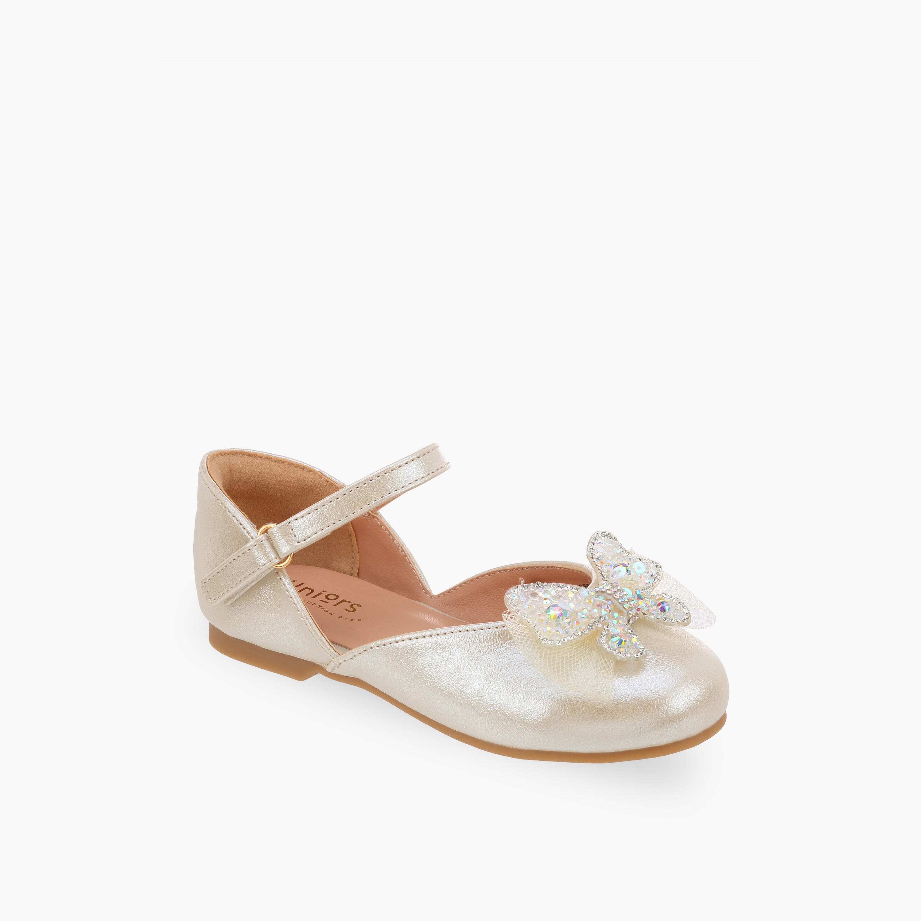 Juniors Girls Butterfly Embellished Mary Jane Shoes-girls-shoes-ballerinas-image-2