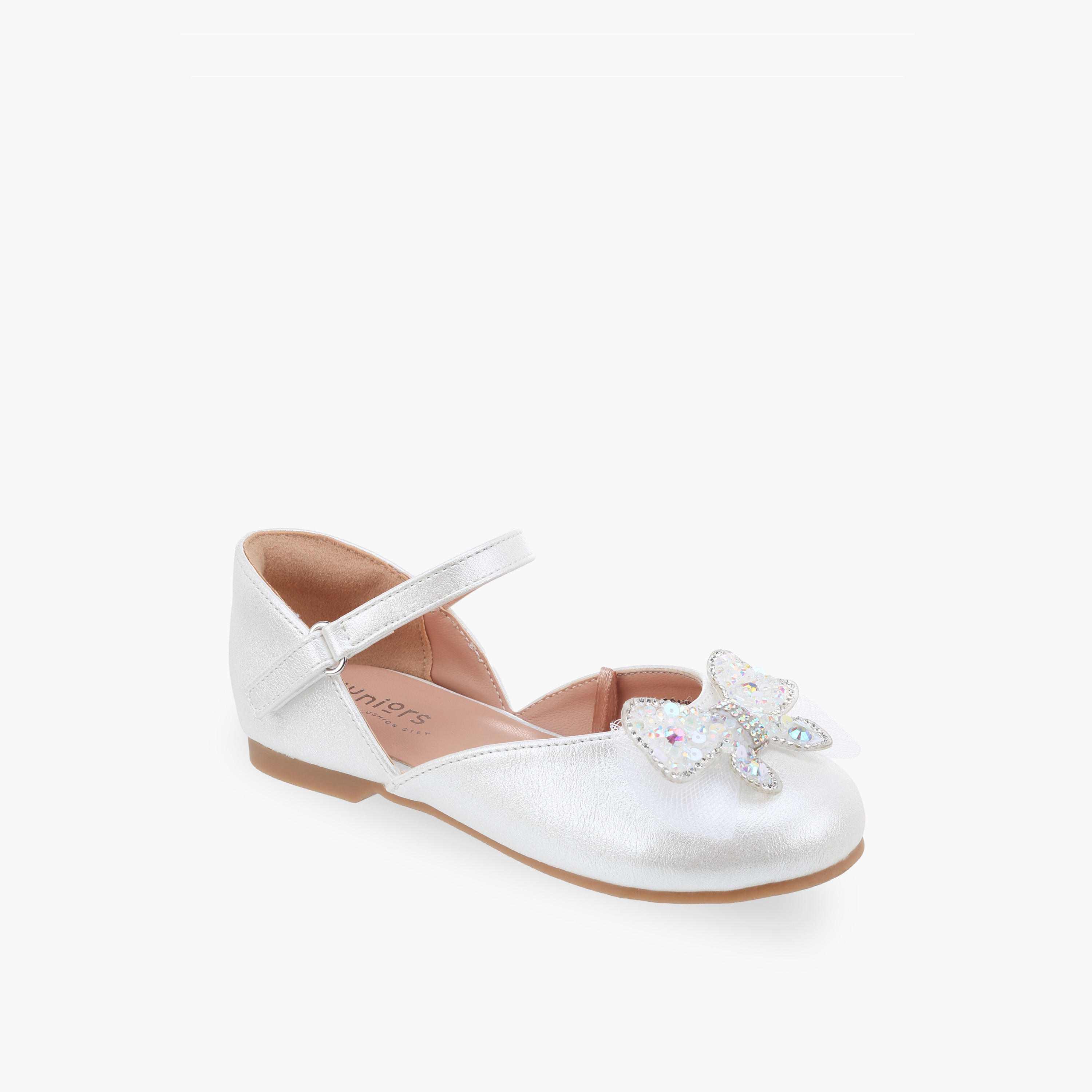 Juniors Girls Butterfly Embellished Mary Jane Shoes-girls-shoes-ballerinas-image-2