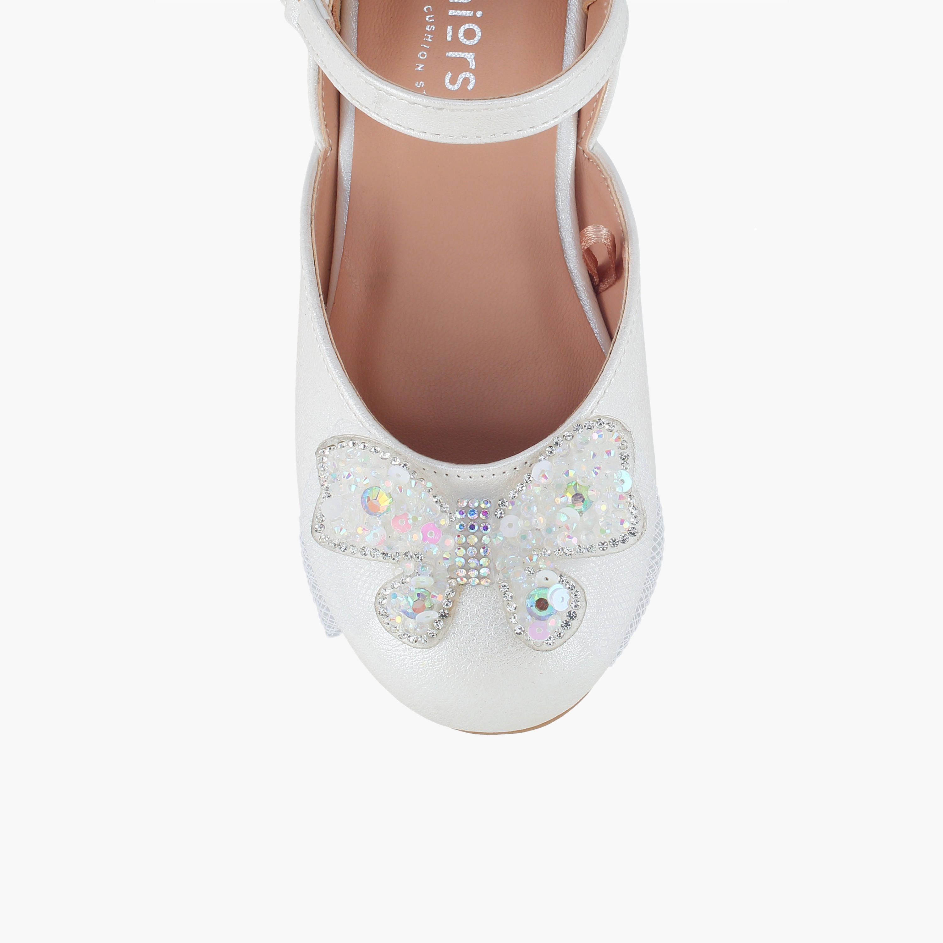 Juniors Girls Butterfly Embellished Mary Jane Shoes-girls-shoes-ballerinas-image-4