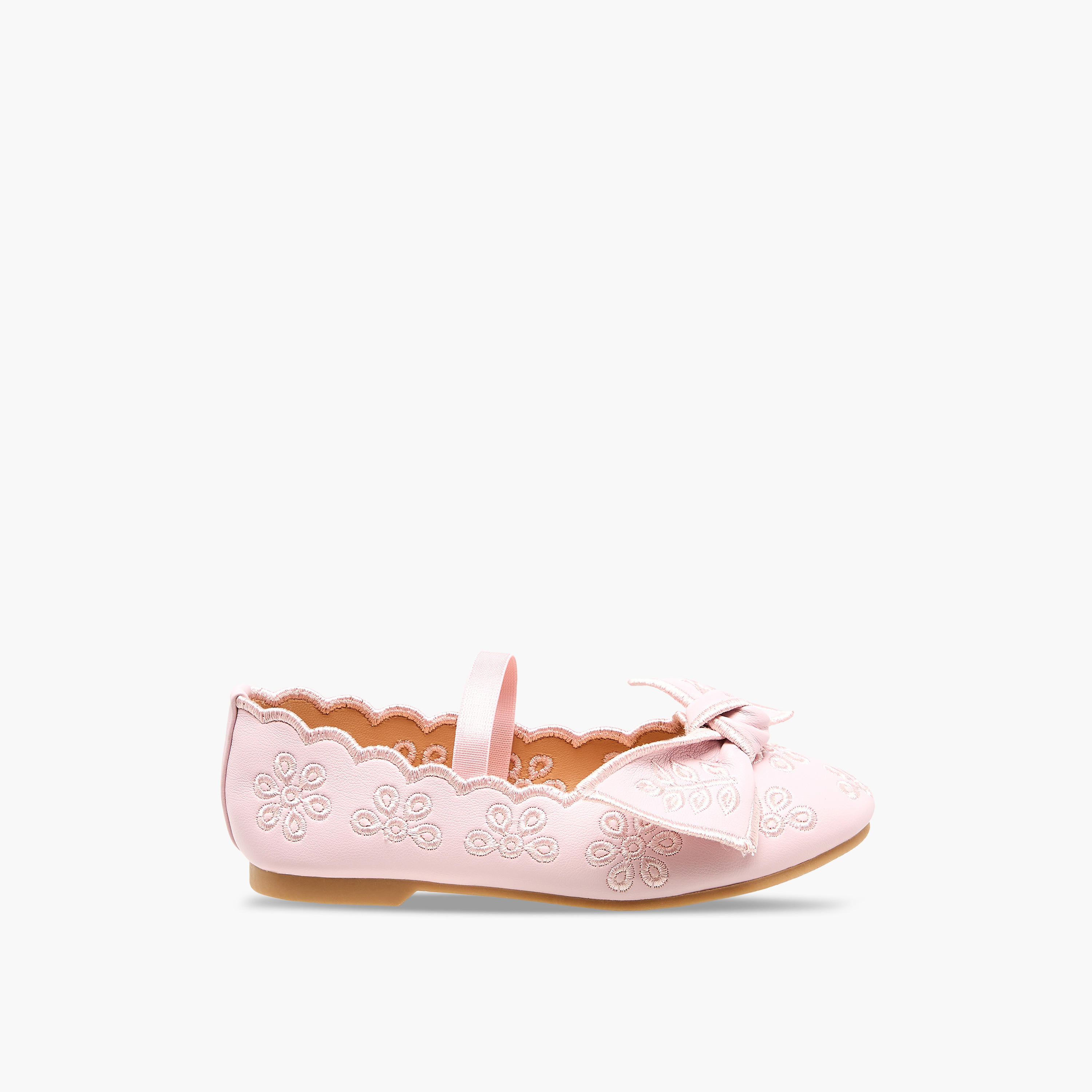 Juniors Girls Embroidered Bow Detail Ballerina Shoes-girls-shoes-ballerinas-image-3