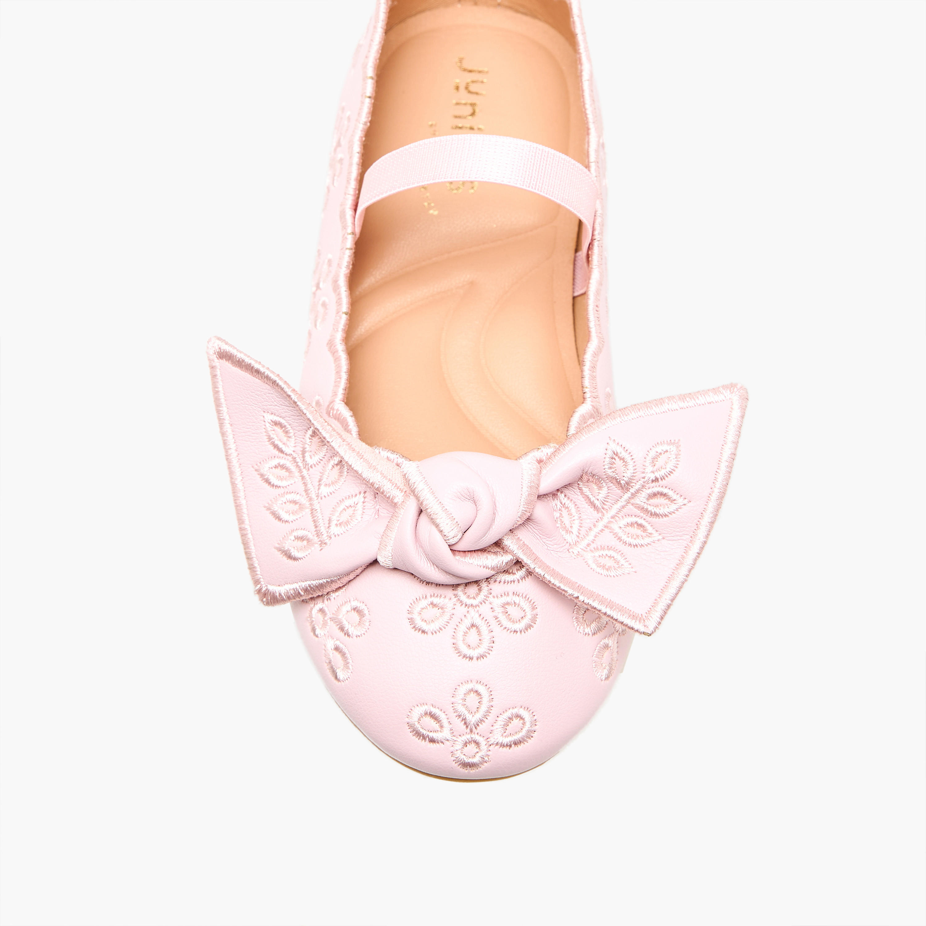 Juniors Girls Embroidered Bow Detail Ballerina Shoes-girls-shoes-ballerinas-image-4