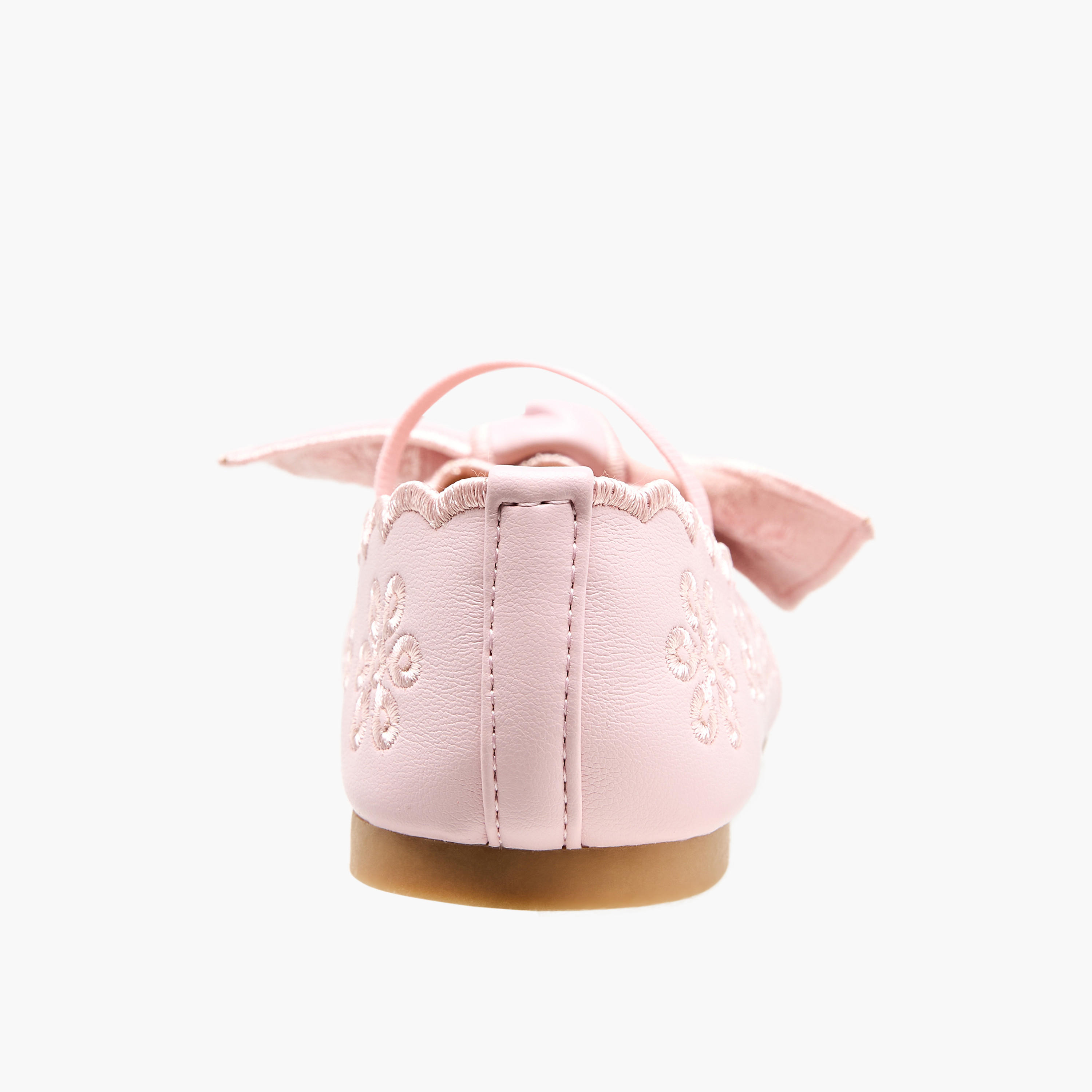 Juniors Girls Embroidered Bow Detail Ballerina Shoes-girls-shoes-ballerinas-image-5