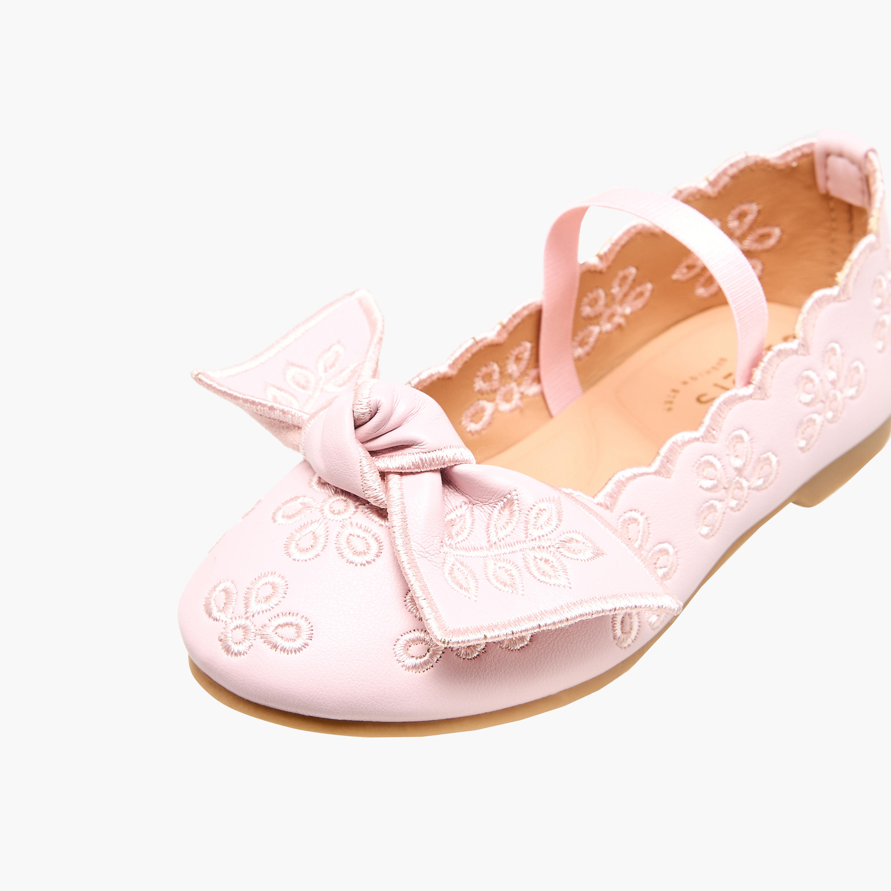 Juniors Girls Embroidered Bow Detail Ballerina Shoes-girls-shoes-ballerinas-image-6