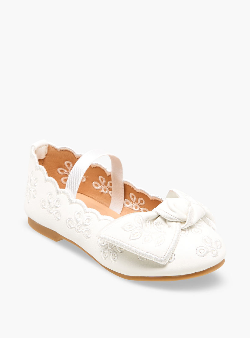 Juniors Girls Embroidered Bow Detail Ballerina Shoes-girls-shoes-ballerinas-image-2