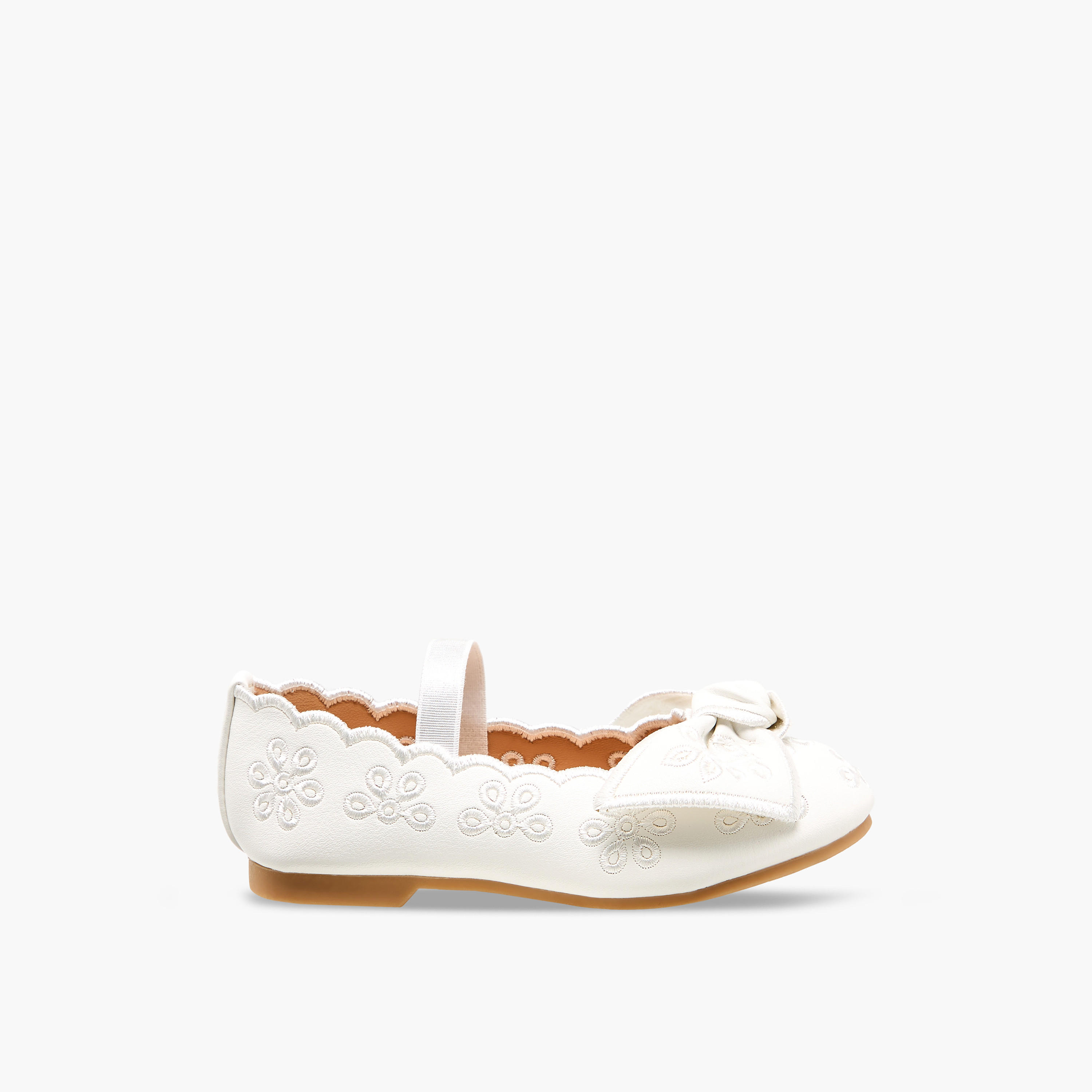 Juniors Girls Embroidered Bow Detail Ballerina Shoes-girls-shoes-ballerinas-image-3