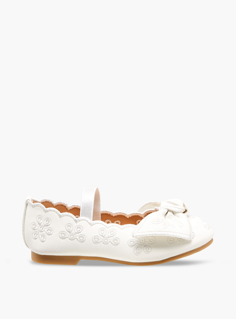 Juniors Girls Embroidered Bow Detail Ballerina Shoes-girls-shoes-ballerinas-image-3