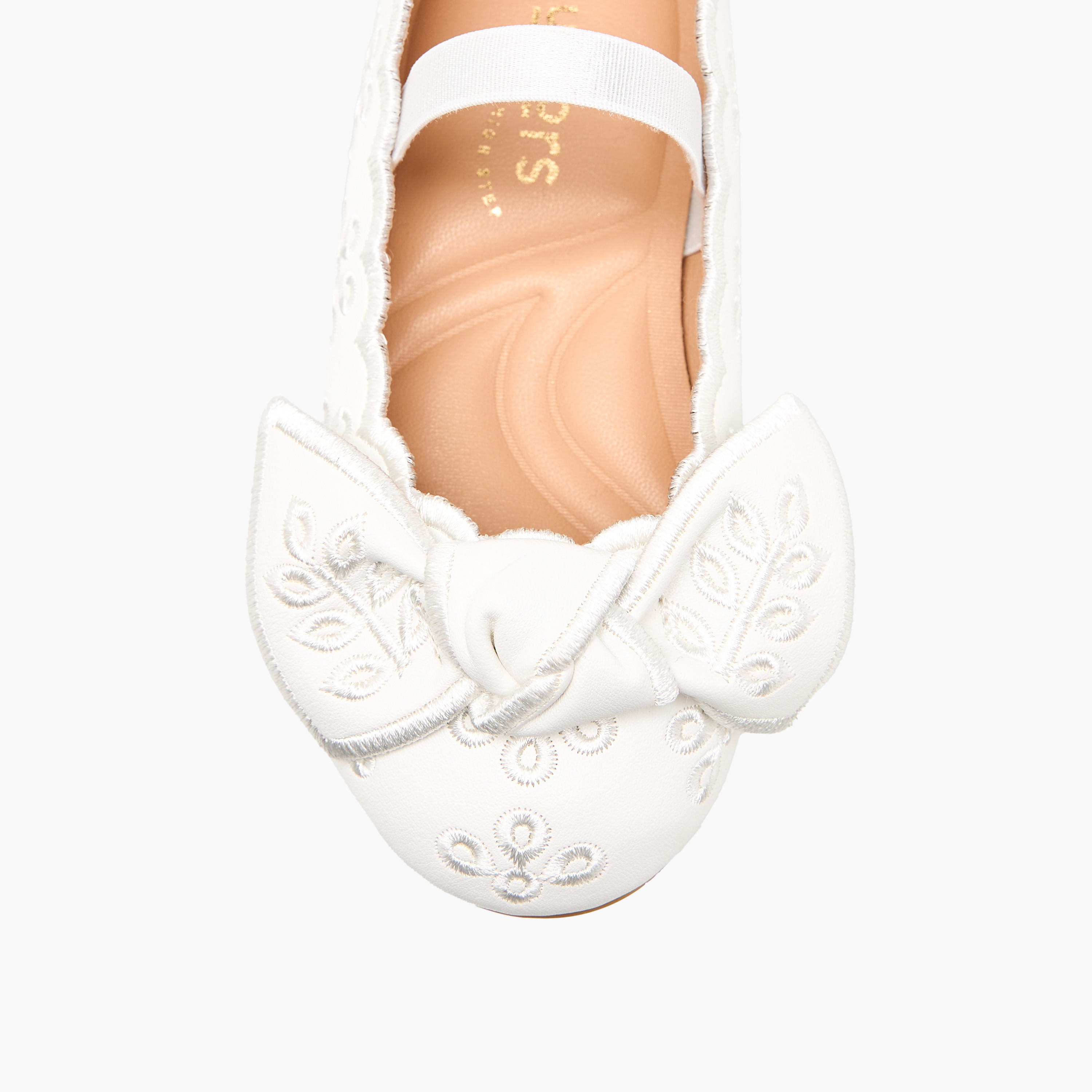 Juniors Girls Embroidered Bow Detail Ballerina Shoes-girls-shoes-ballerinas-image-4