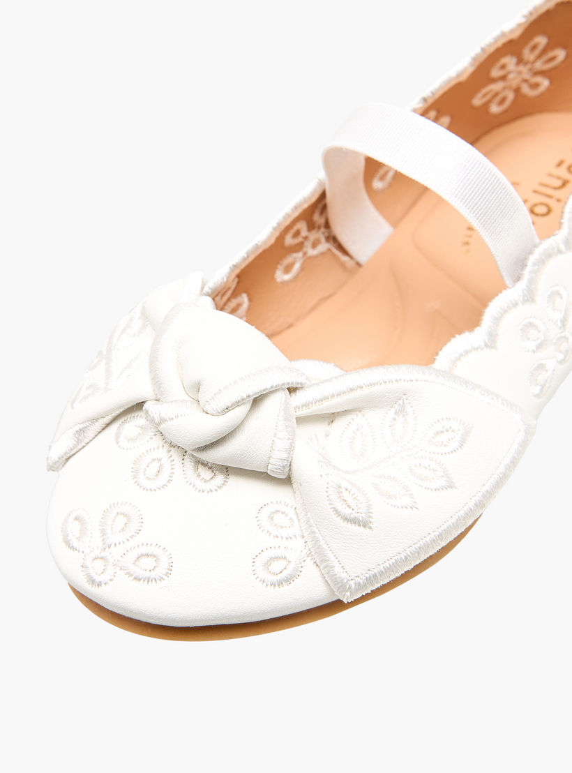 Juniors Girls Embroidered Bow Detail Ballerina Shoes-girls-shoes-ballerinas-image-6