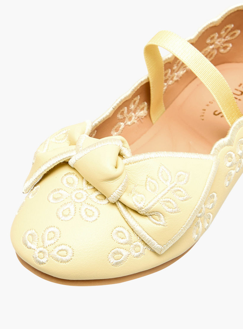 Juniors Girls Embroidered Bow Detail Ballerina Shoes-girls-shoes-ballerinas-image-6