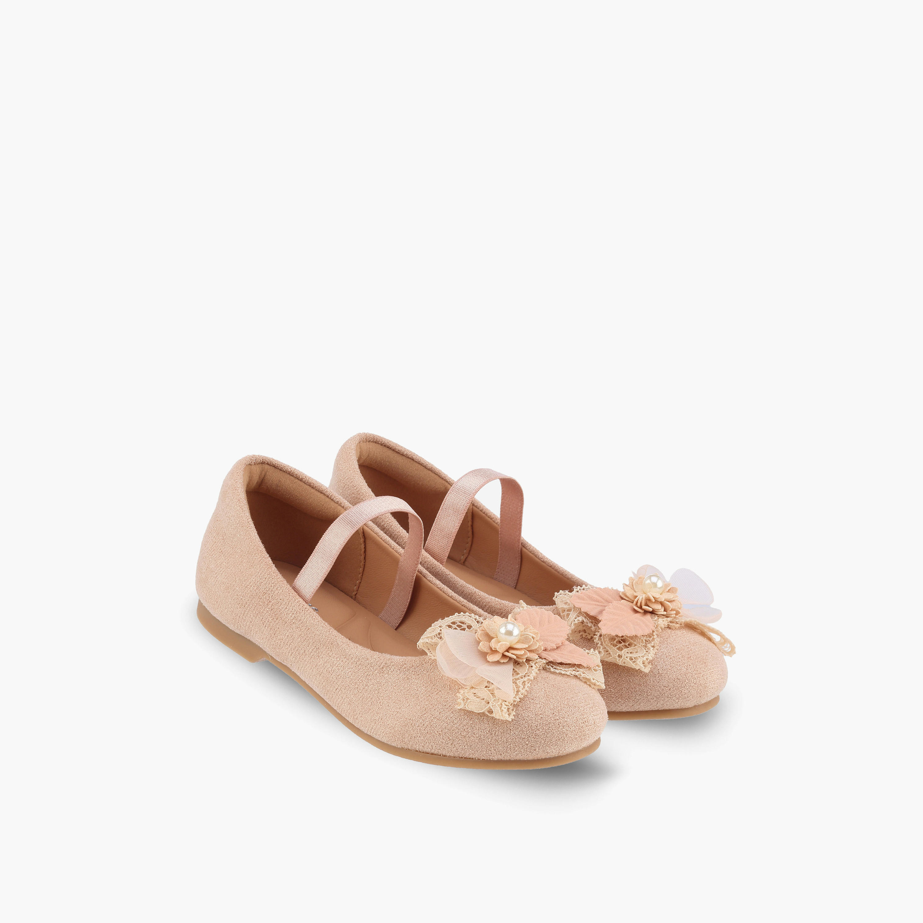 حذاء باليرينا مزين بالأزهار للبنات من جونيورز-girls-shoes-ballerinas-image-1