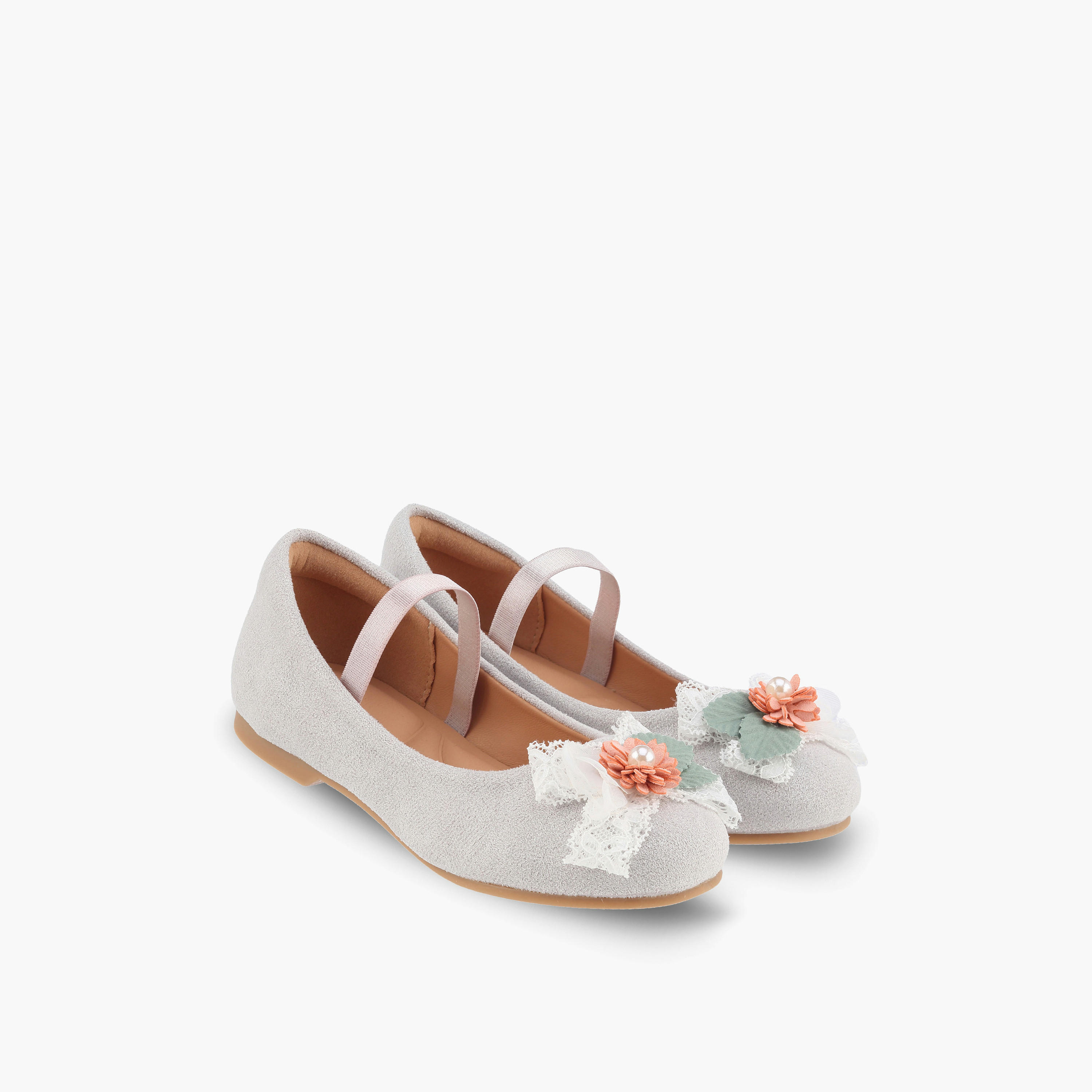 حذاء باليرينا مزين بالأزهار للبنات من جونيورز-girls-shoes-ballerinas-image-1