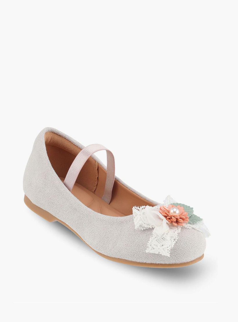 حذاء باليرينا مزين بالأزهار للبنات من جونيورز-girls-shoes-ballerinas-image-2